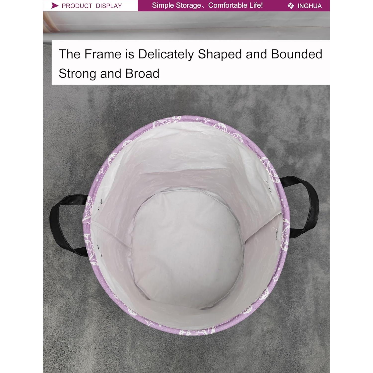 Cesta de lavandería grande INGUA 50L colapsable mariposa