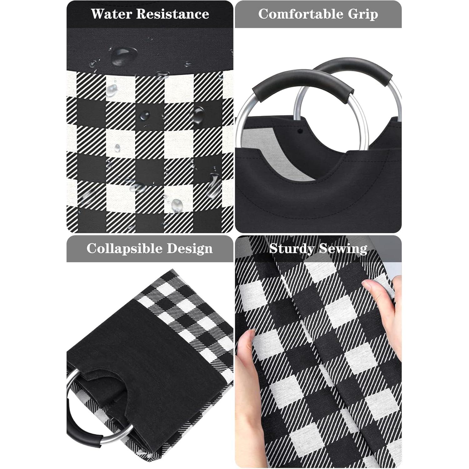 Cesta de Ropa Plegable BlissTotes 82L Negra Impermeable