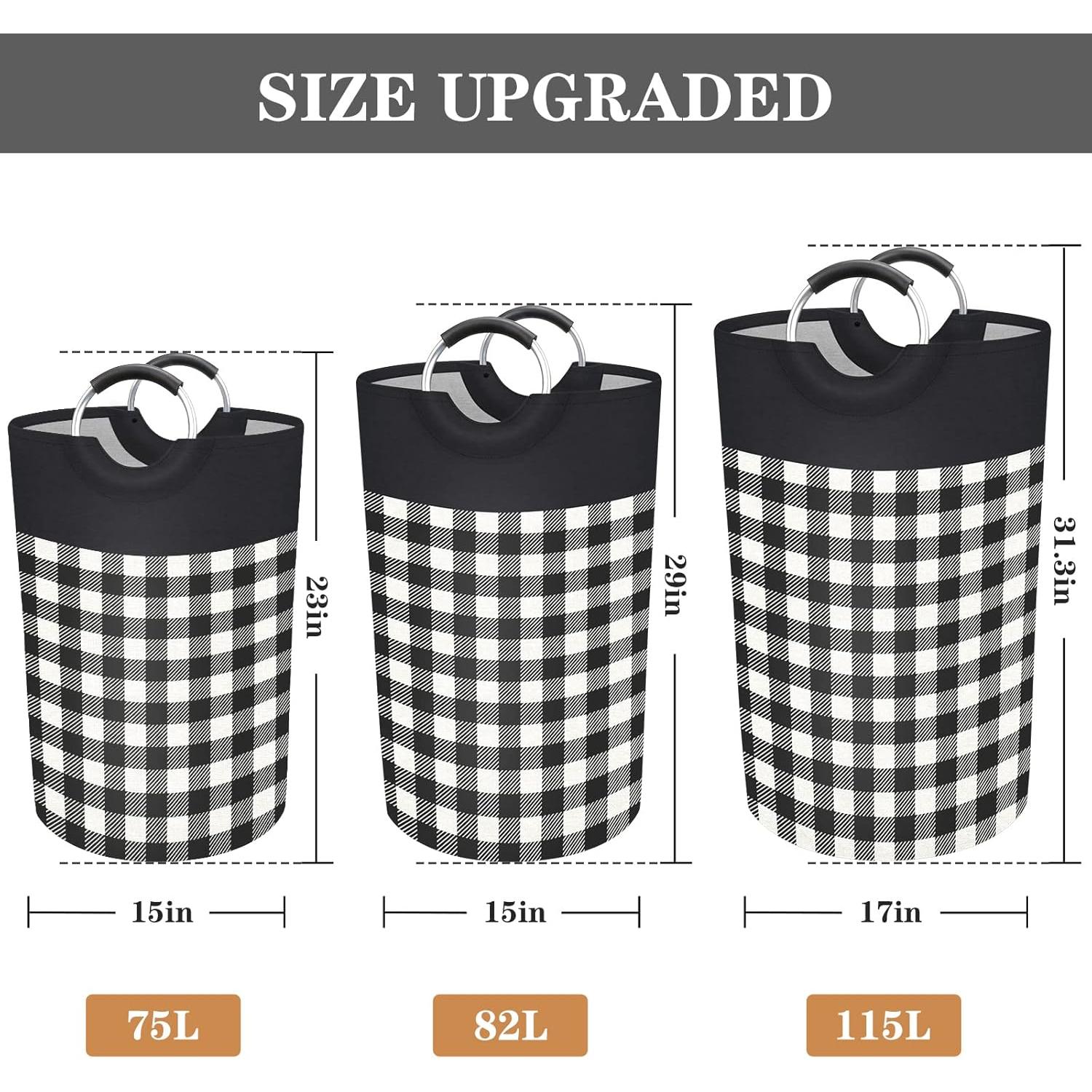 Cesta de Ropa Plegable BlissTotes 82L Negra Impermeable