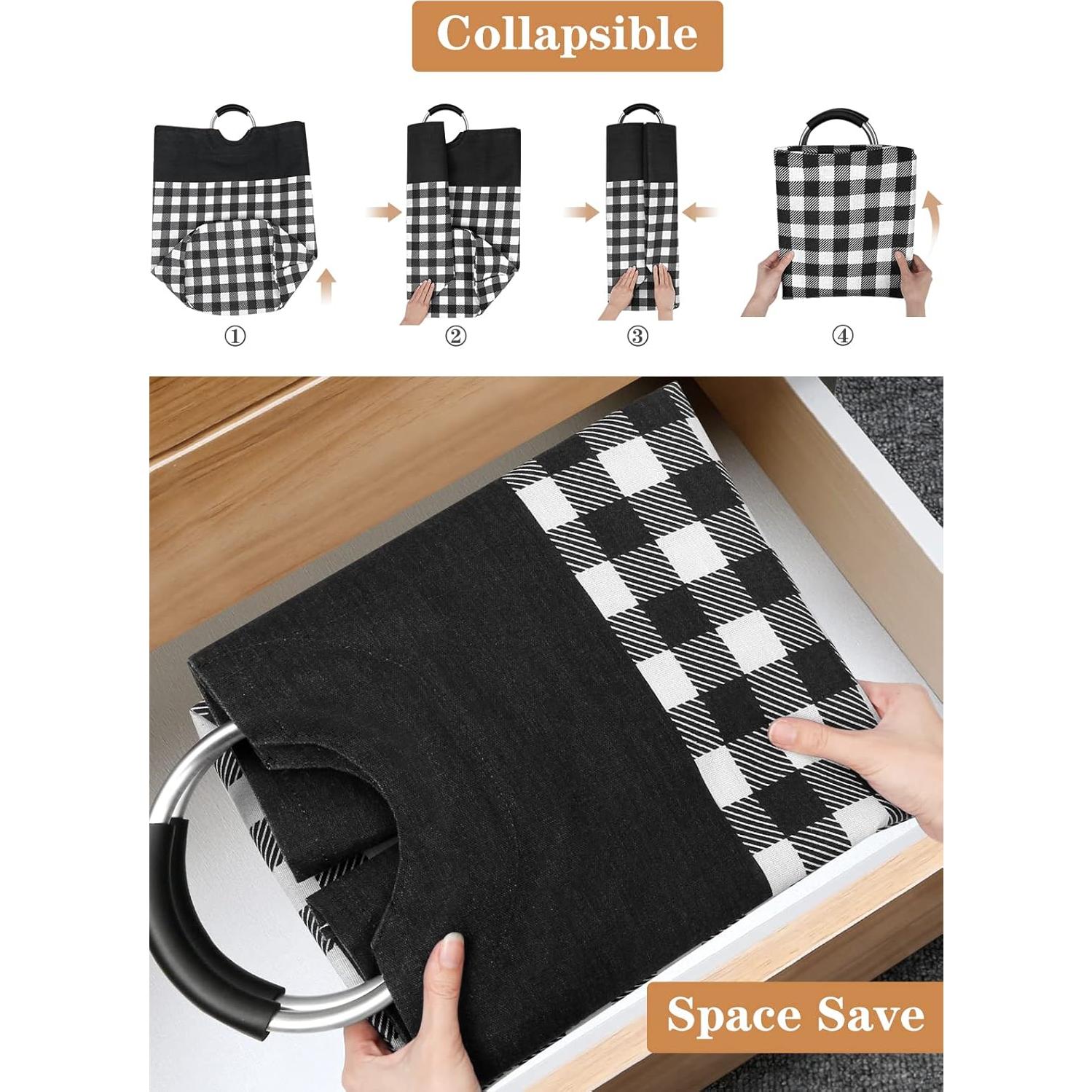 Cesta de Ropa Plegable BlissTotes 82L Negra Impermeable