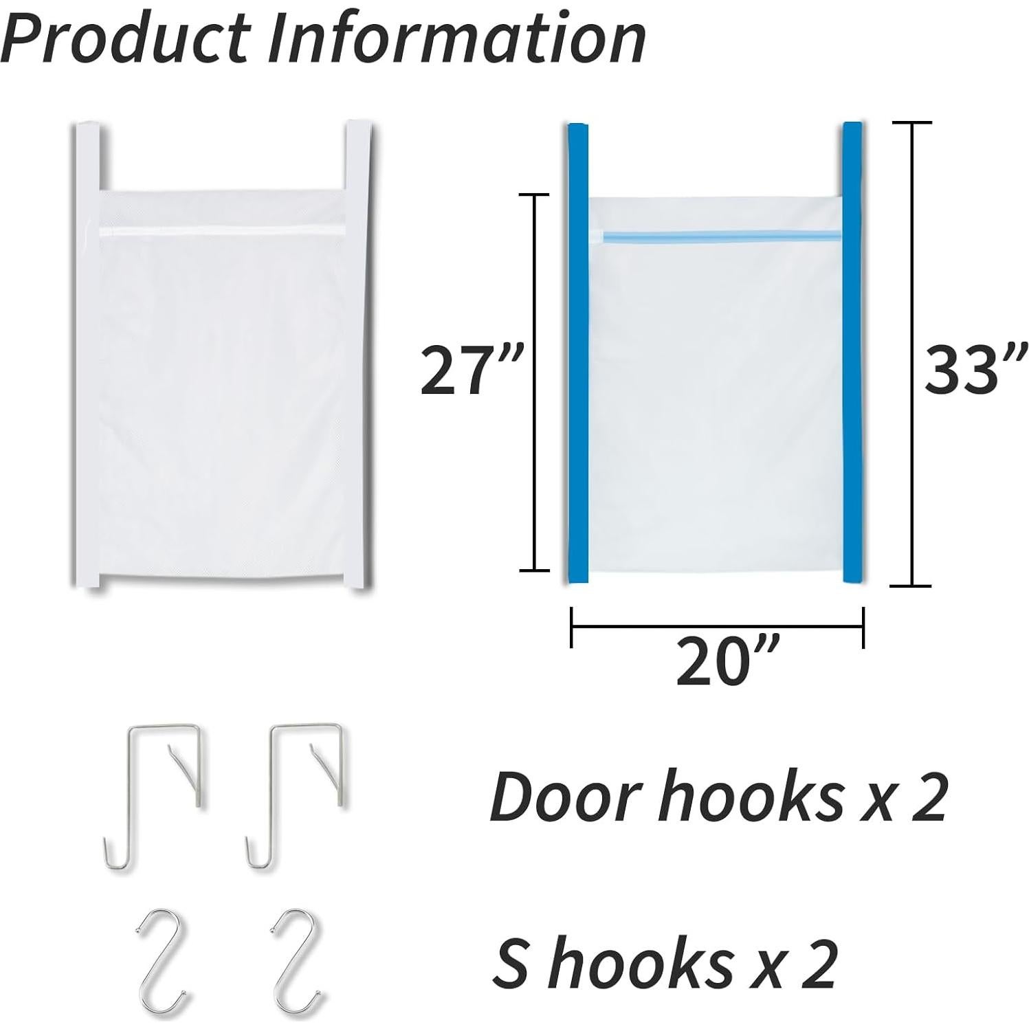 Bolsa Hamper de Ropa Malla Artilife 2 Pcs Colgable 50.8x45.72 cm