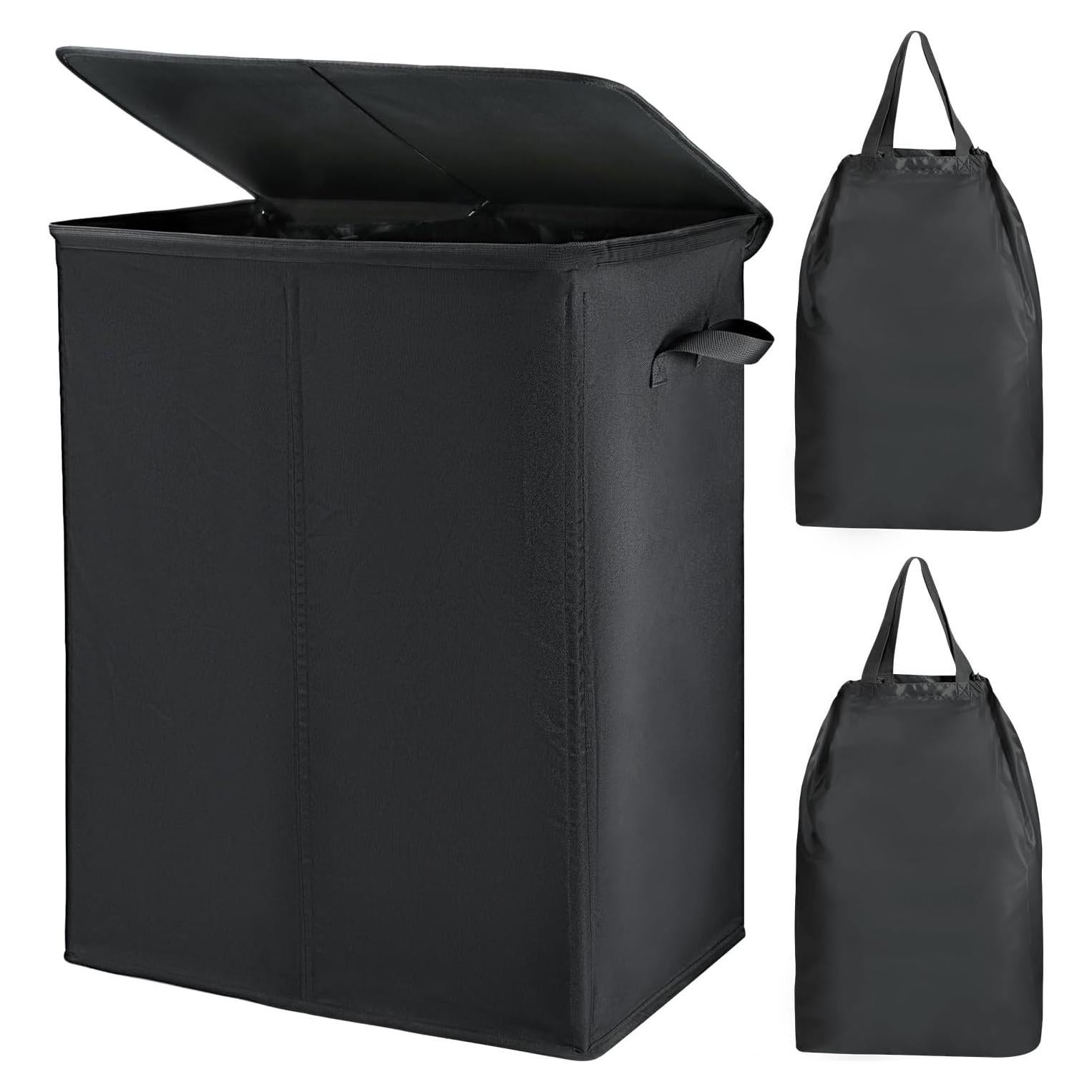 Cesto de Ropa Doble Voova 154L Plegable con Tapa y 2 Bolsas