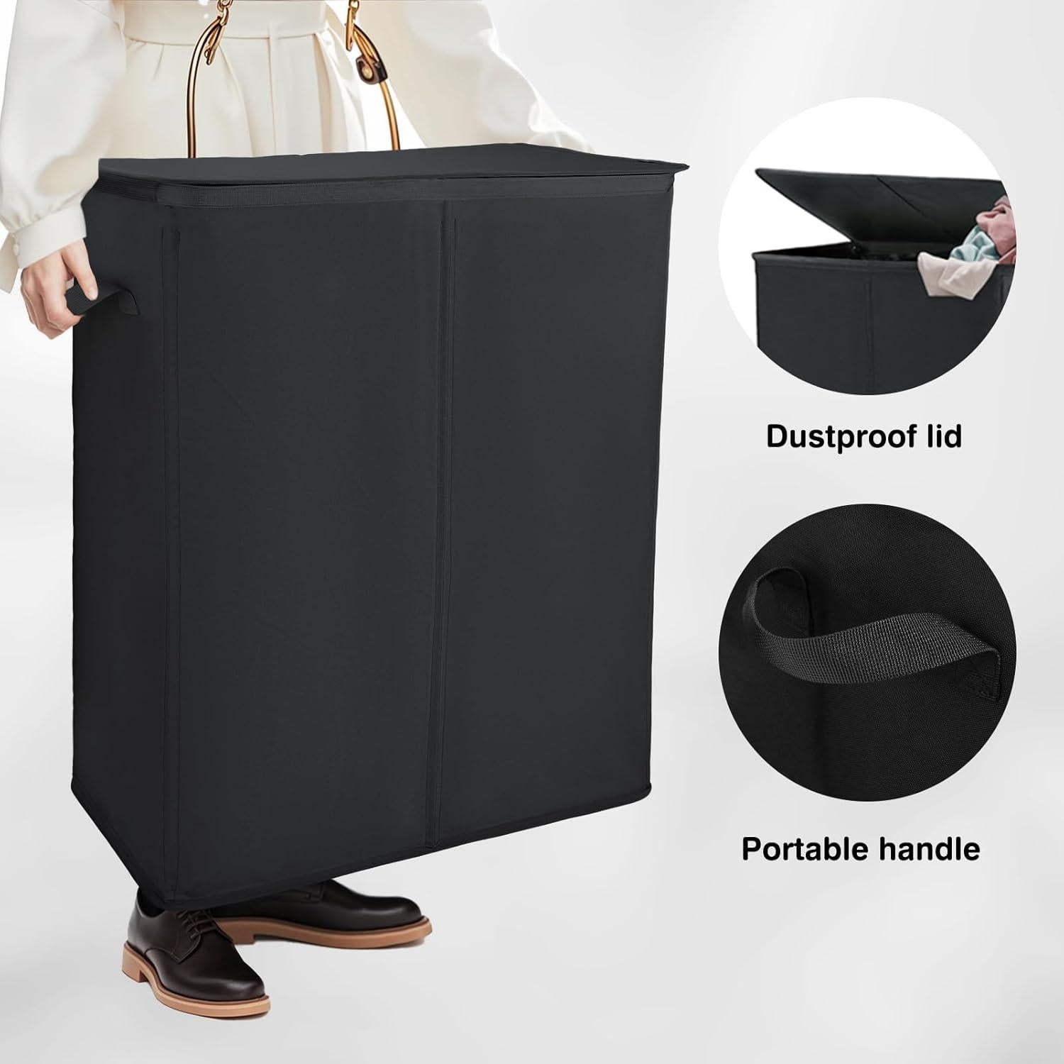 Cesto de Ropa Doble Voova 154L Plegable con Tapa y 2 Bolsas