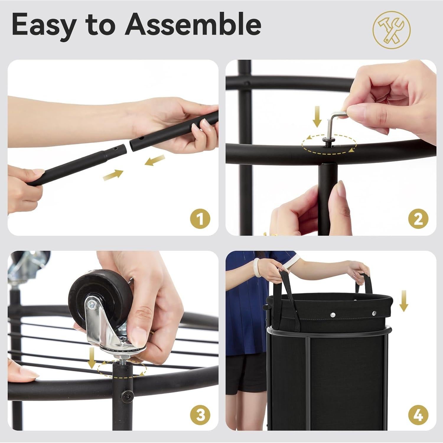 Cesto de Ropa Chrislley 110L con Ruedas y Bolsa Removible