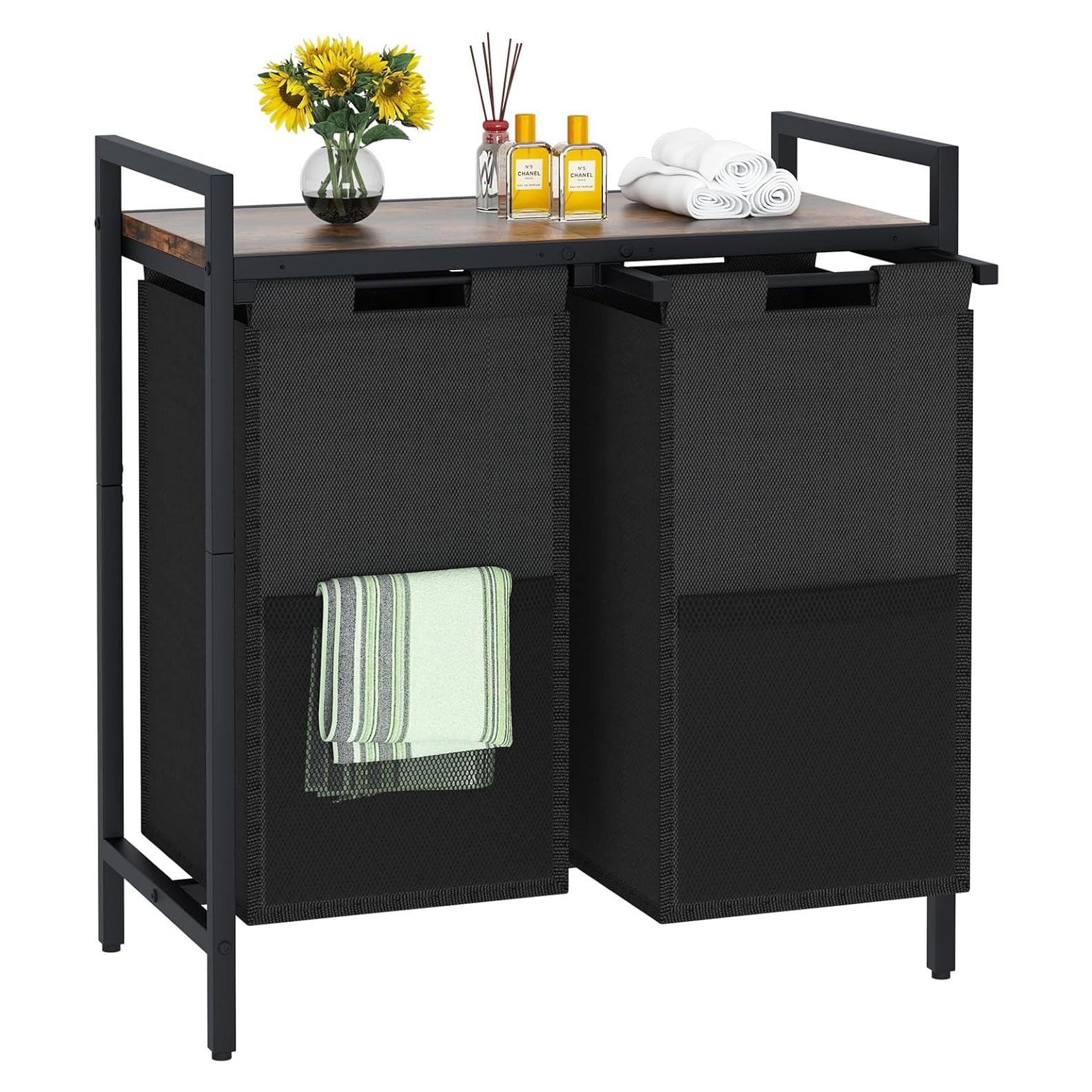 Cesto de Ropa Doble Huhote 112L con 2 Bolsas Extraíbles