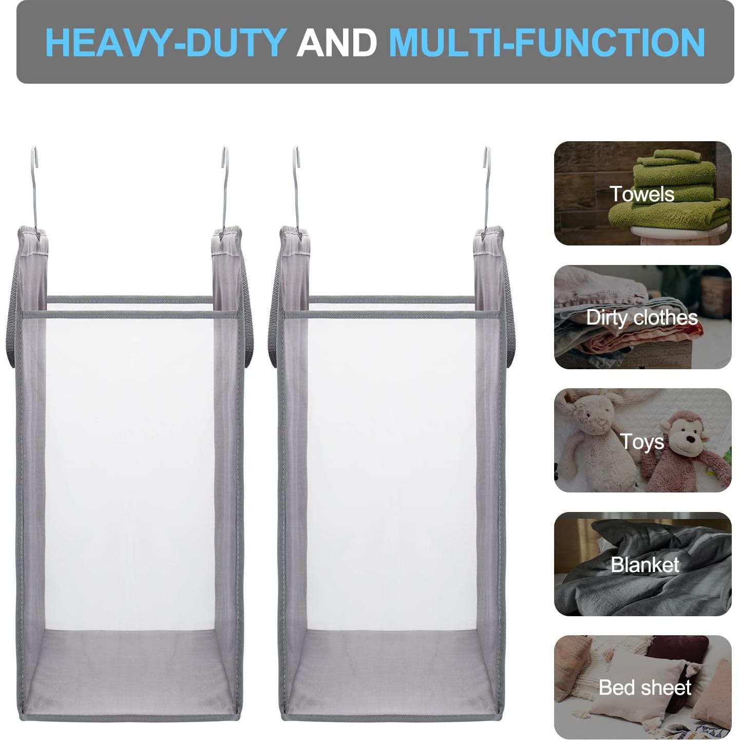 Cesta de Ropa Colgante Fentec 57L Gris 2 Paquete