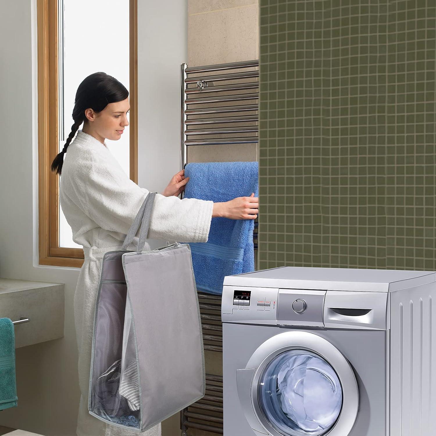 Cesta de Ropa Colgante Fentec 57L Gris 2 Paquete