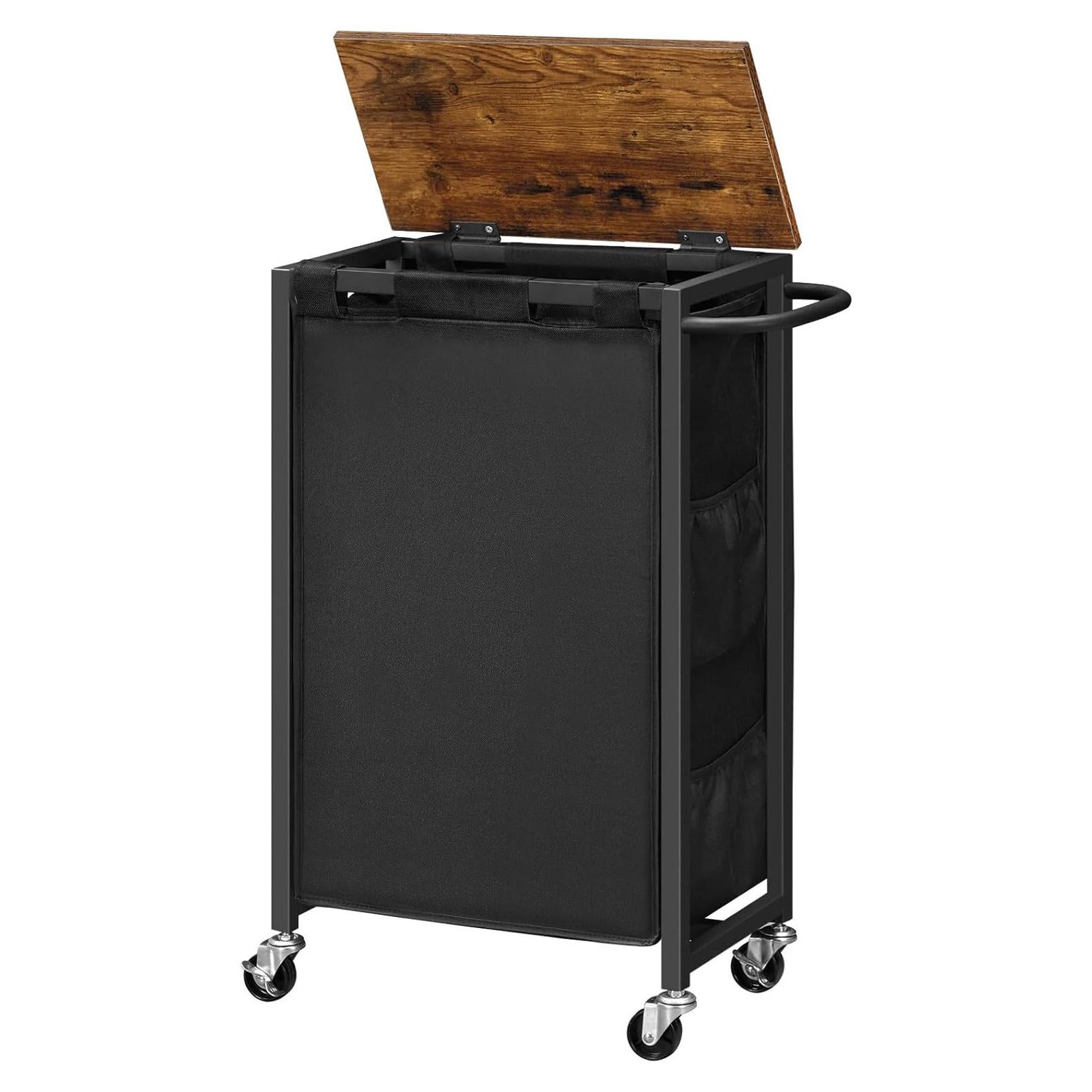 Cesta de Ropa Slim HOOBRO con Tapa y Ruedas, 43.4L