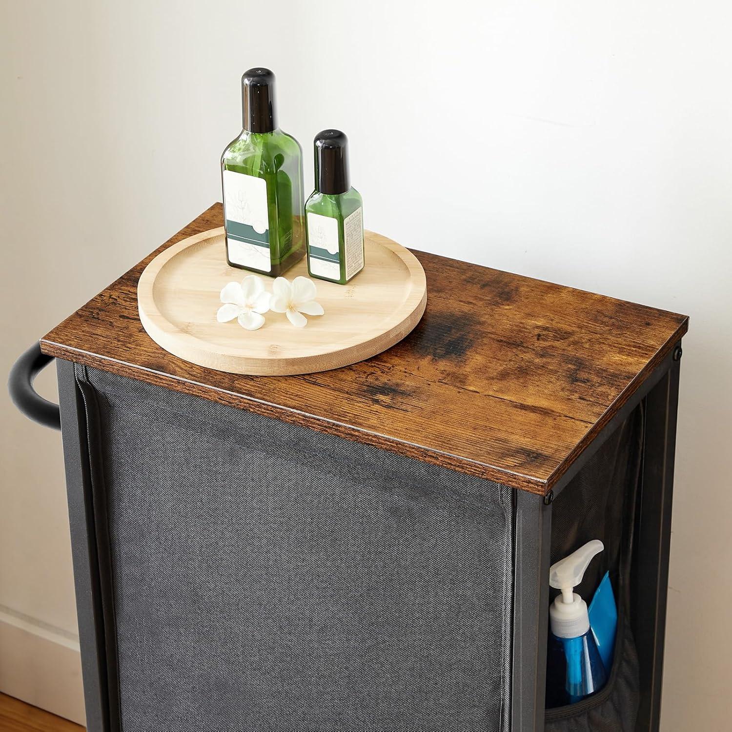 Cesta de Ropa Slim HOOBRO con Tapa y Ruedas, 43.4L