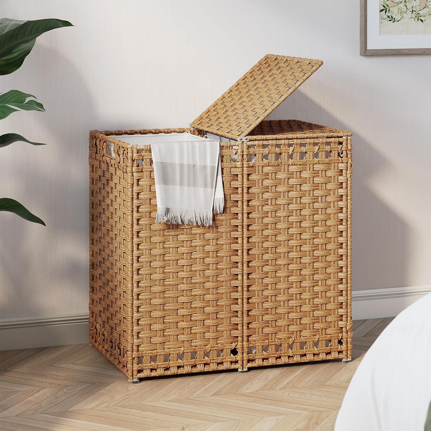 Cesto de Ropa Plegable KOUSEI 130L con Tapa Natural