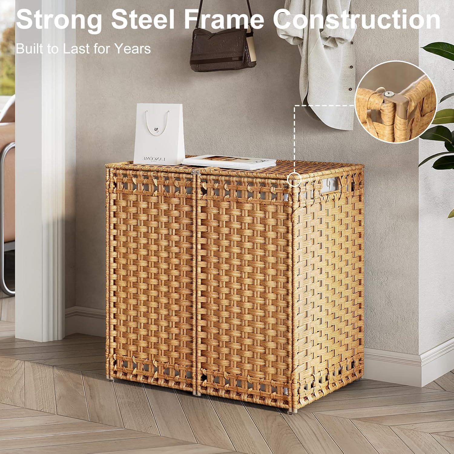 Cesto de Ropa Plegable KOUSEI 130L con Tapa Natural