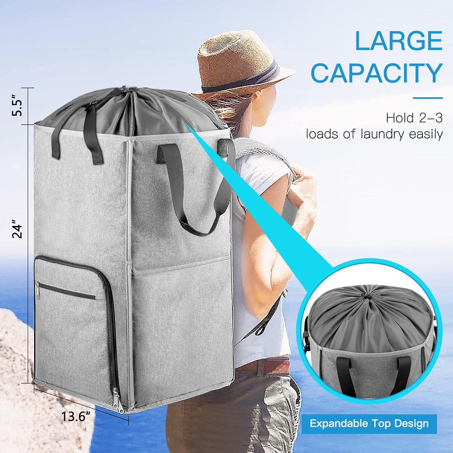 Bolsa Mochila para Ropa Bukere 90L Gris 2 en 1 Ajustable