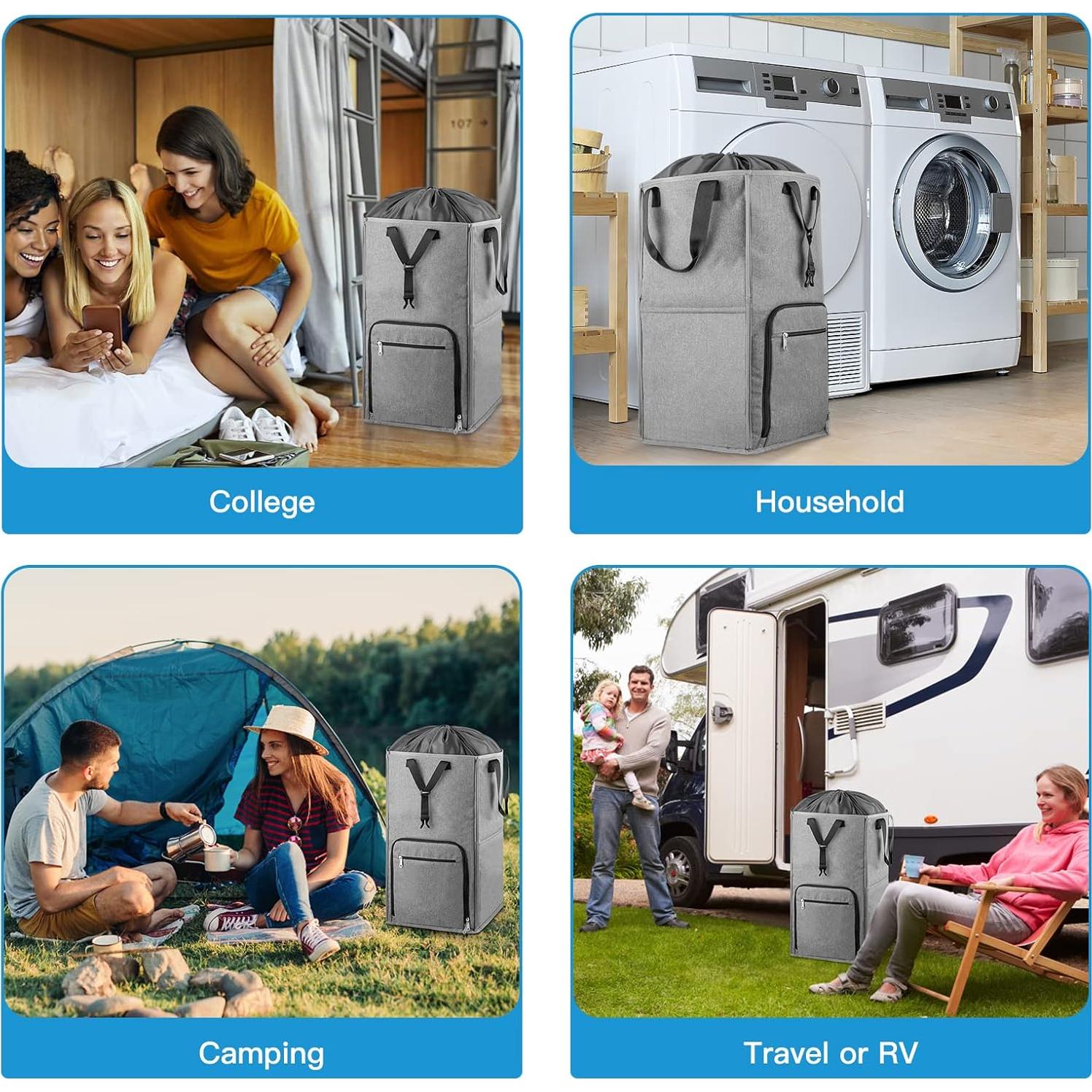 Bolsa Mochila para Ropa Bukere 90L Gris 2 en 1 Ajustable