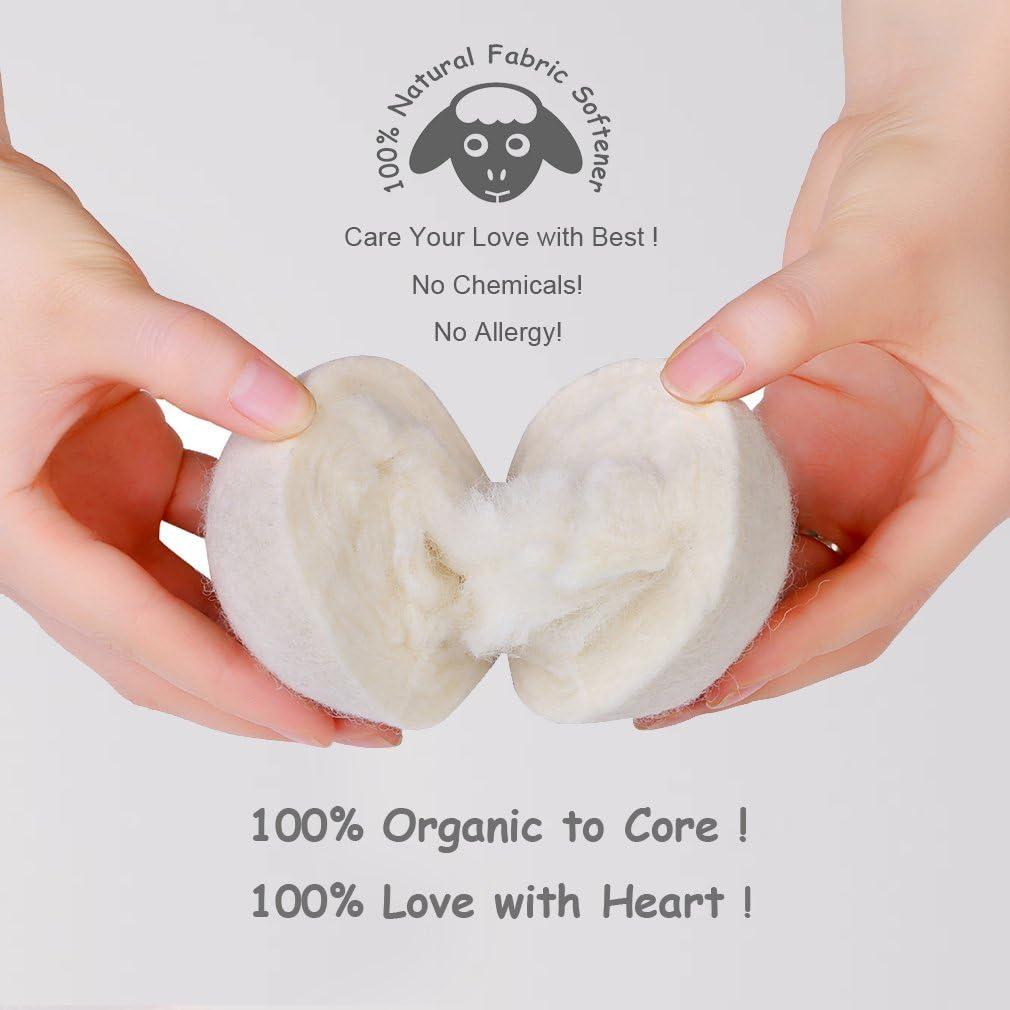 Bolas de Secado de Lana Orgánica Budieggs XL 6-Pack 100% Natural