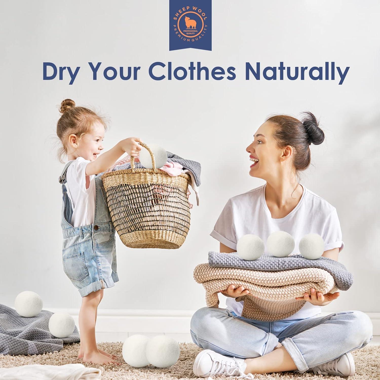 Bolas de Secado de Lana Orgánica Softkomfyy 3 Paquete XL