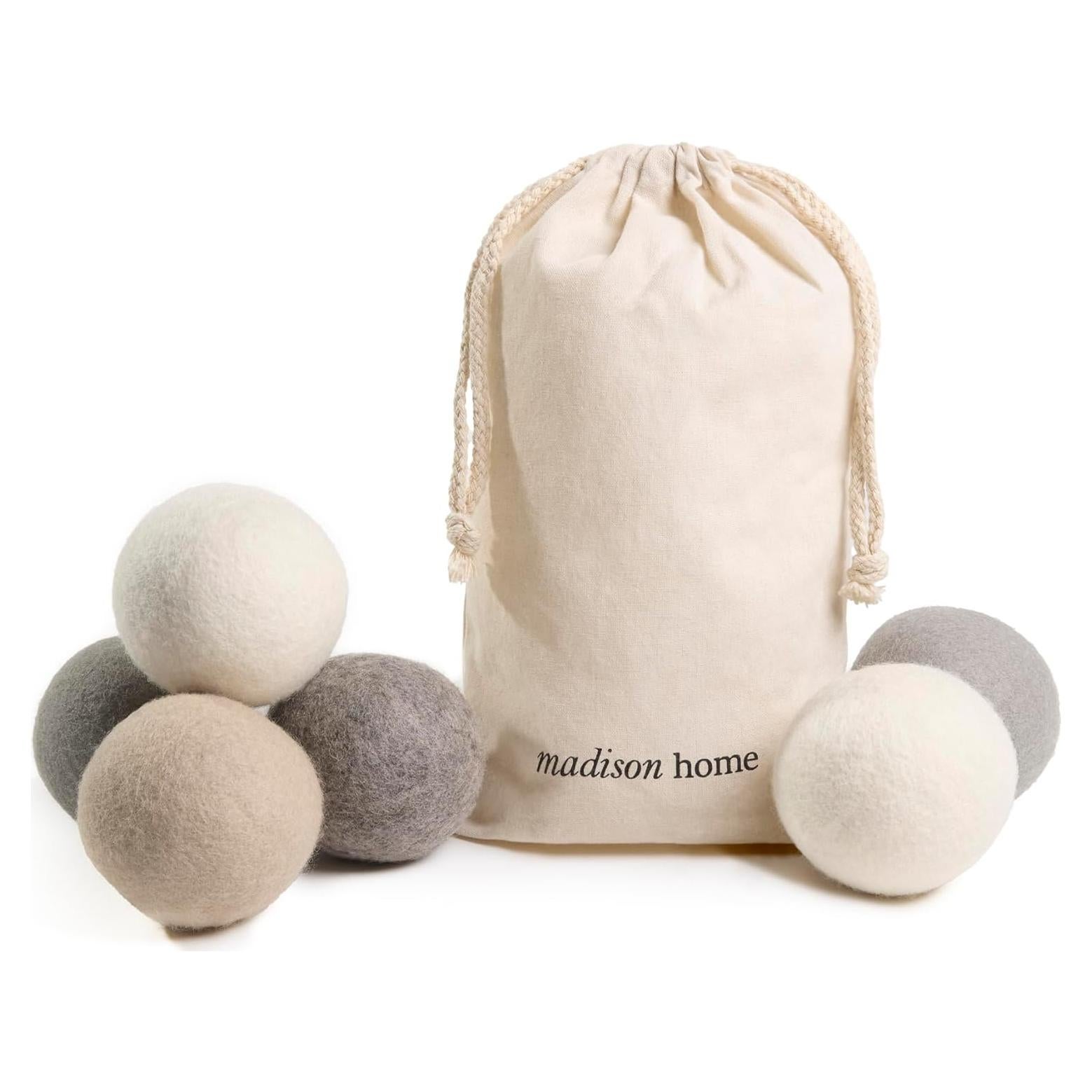Bolas de Secado de Lana Madison Home - 6 Unidades XL Ecológicas