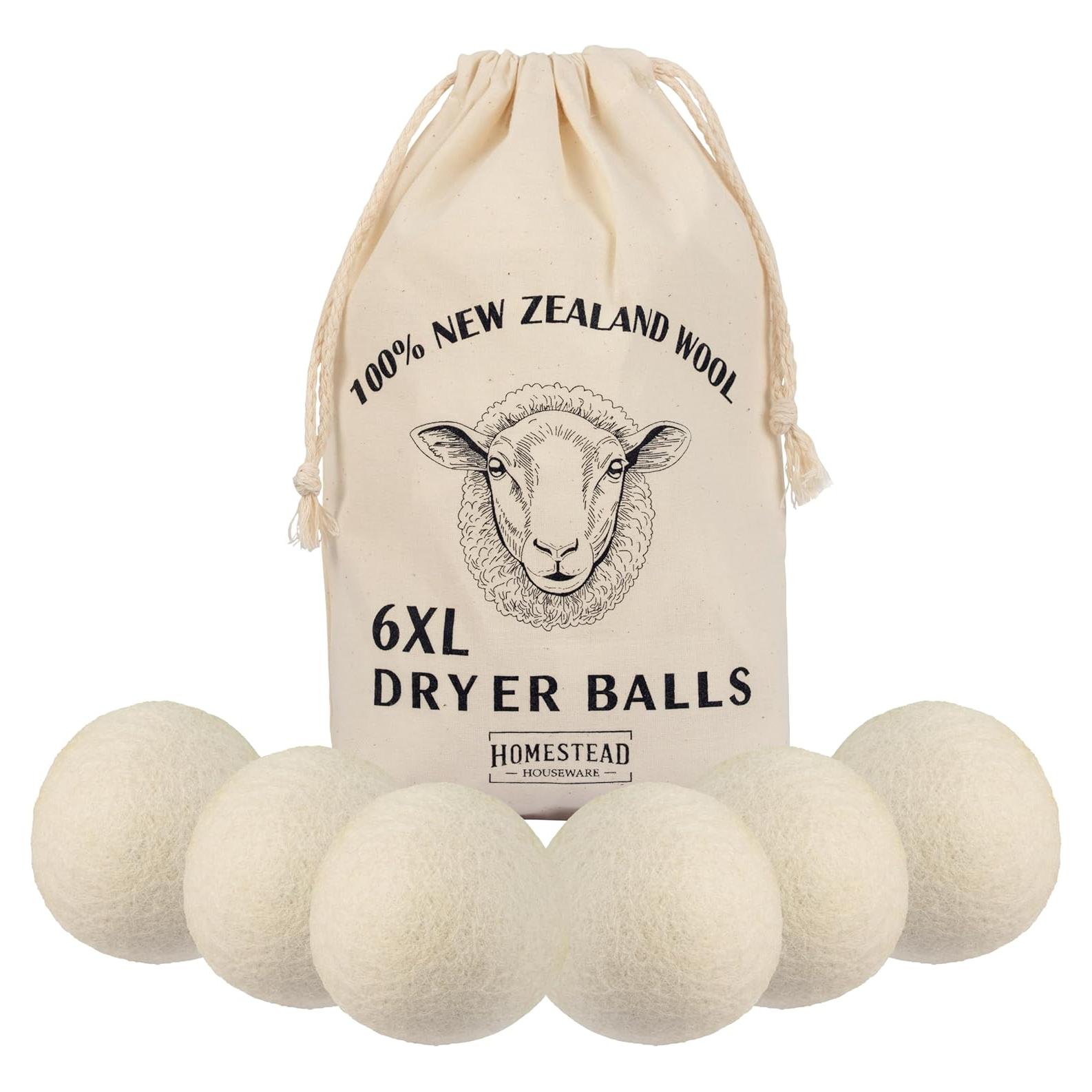 Bolas de Secado de Lana XL Homestead - 6 Pack Ecológicas