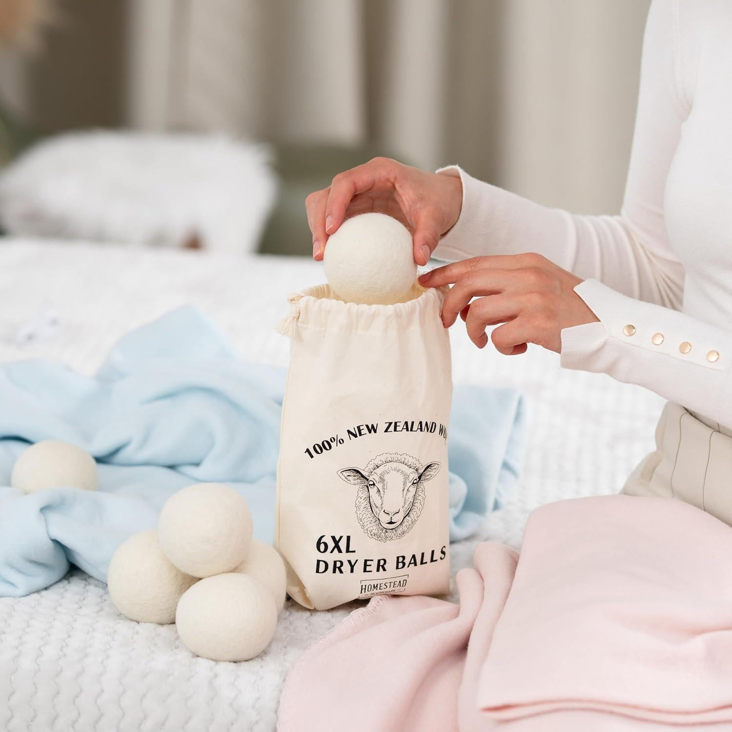Bolas de Secado de Lana XL Homestead - 6 Pack Ecológicas