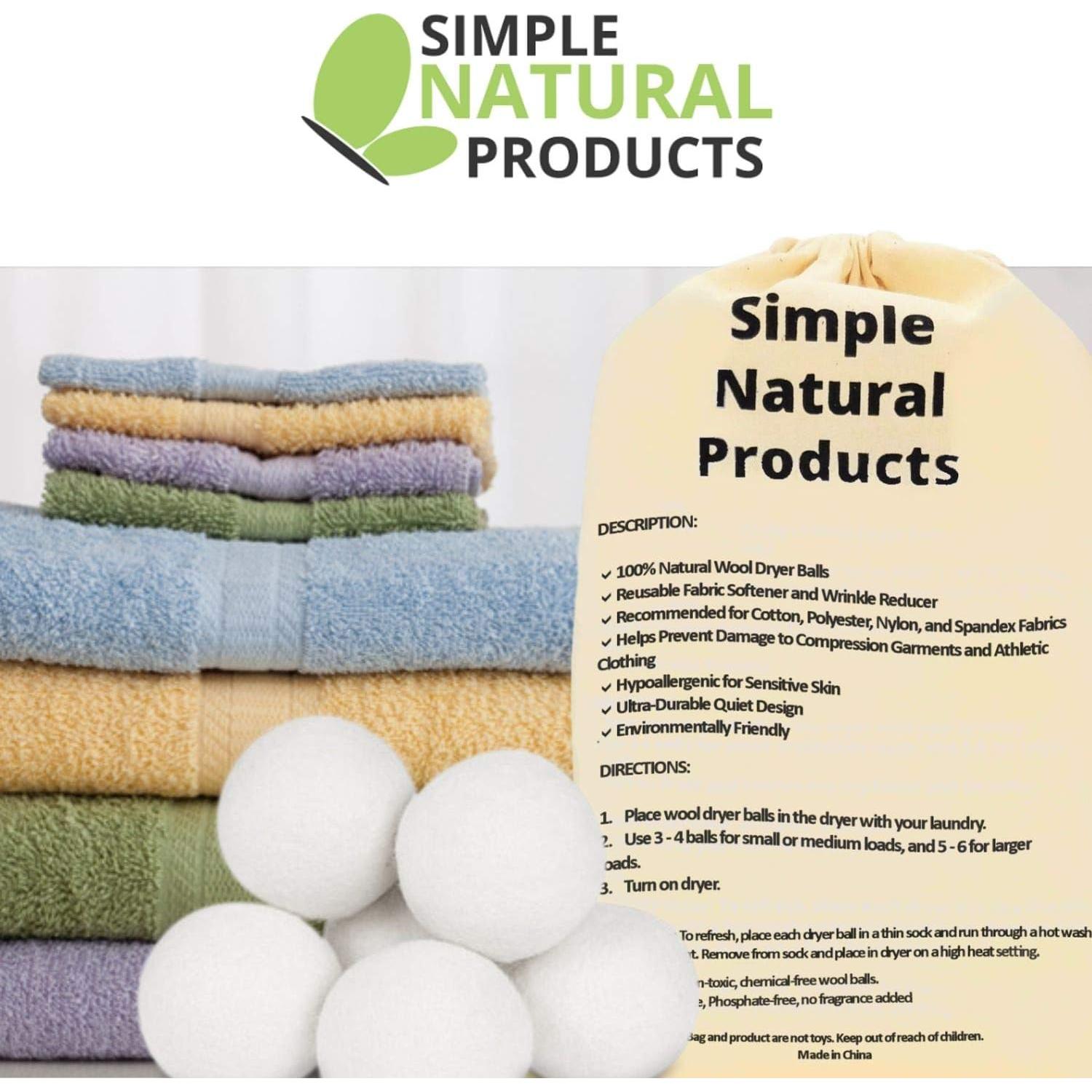 Bolas de Secado de Lana Radynt - Paquete de 6 XL Sin Fragancia