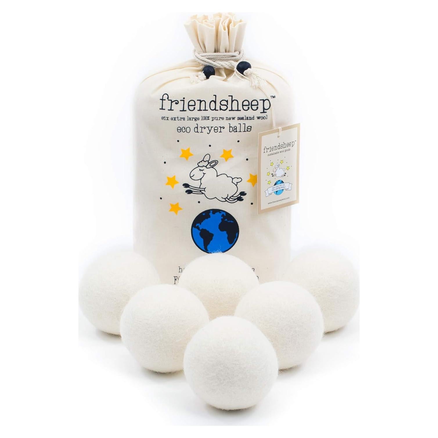 Bolas de Secado de Lana Friendsheep 6 Piezas Orgánicas XL