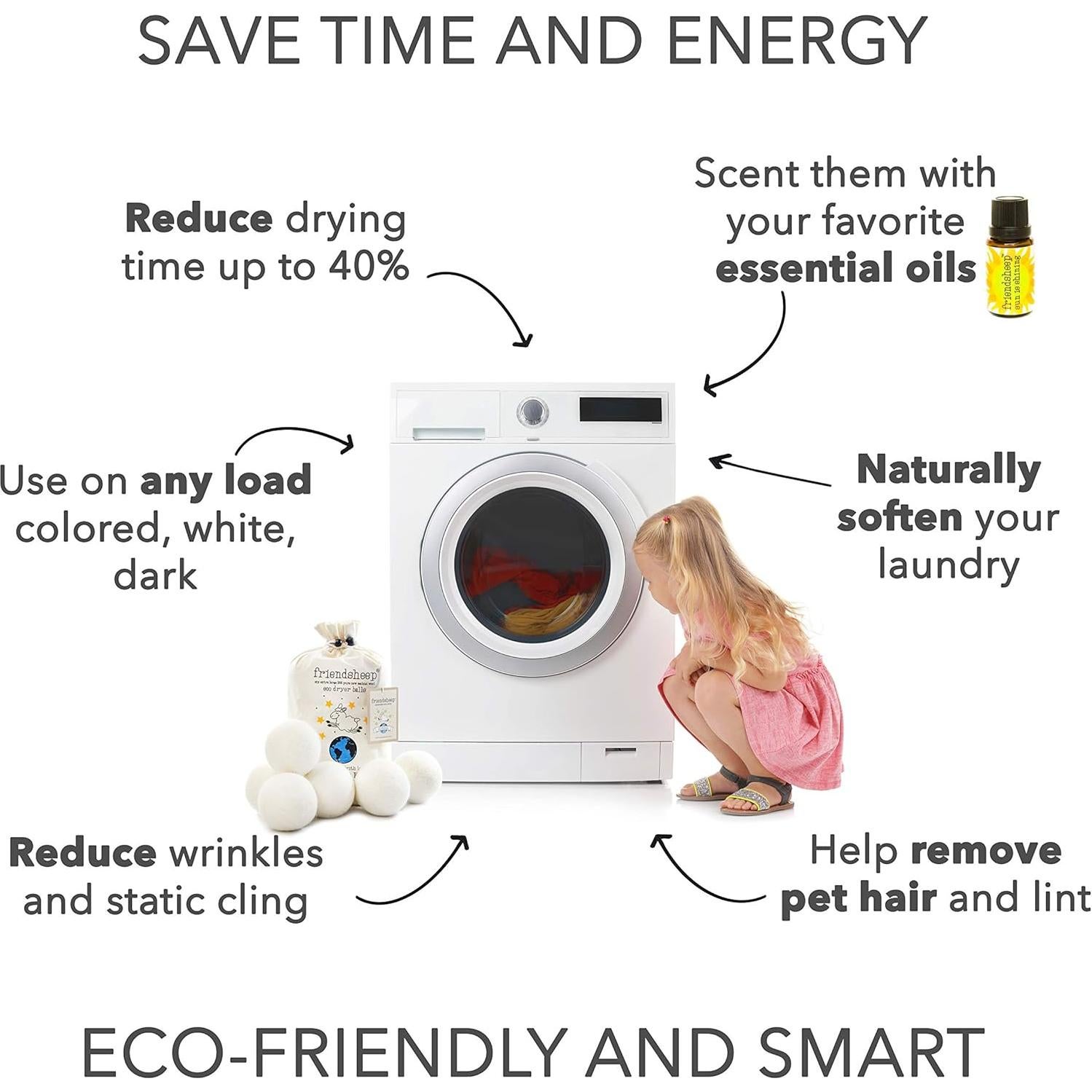 Bolas de Secado de Lana Friendsheep 6 Piezas Orgánicas XL