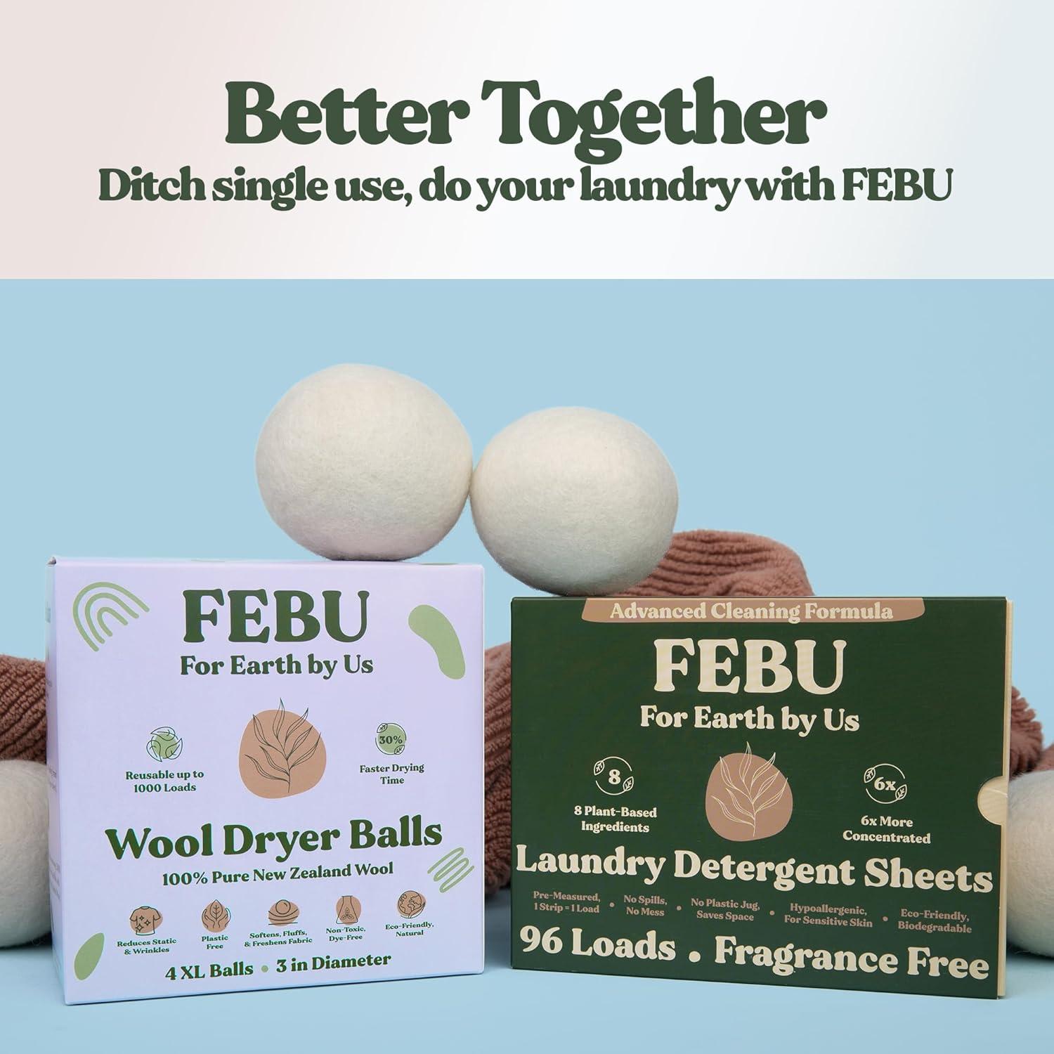 Bolas de Secadora de Lana FEBU - 6 Unidades - 100% Natural