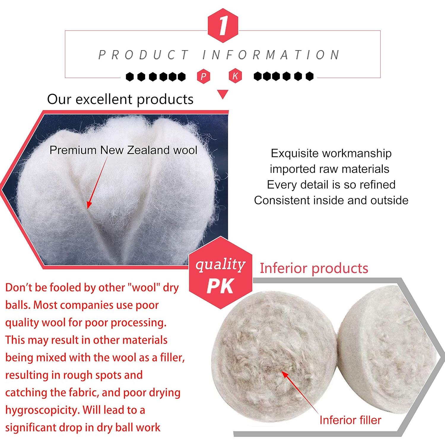 Bolas de Secado de Lana Orgánica XL 6-Pack - Suavizante Natural