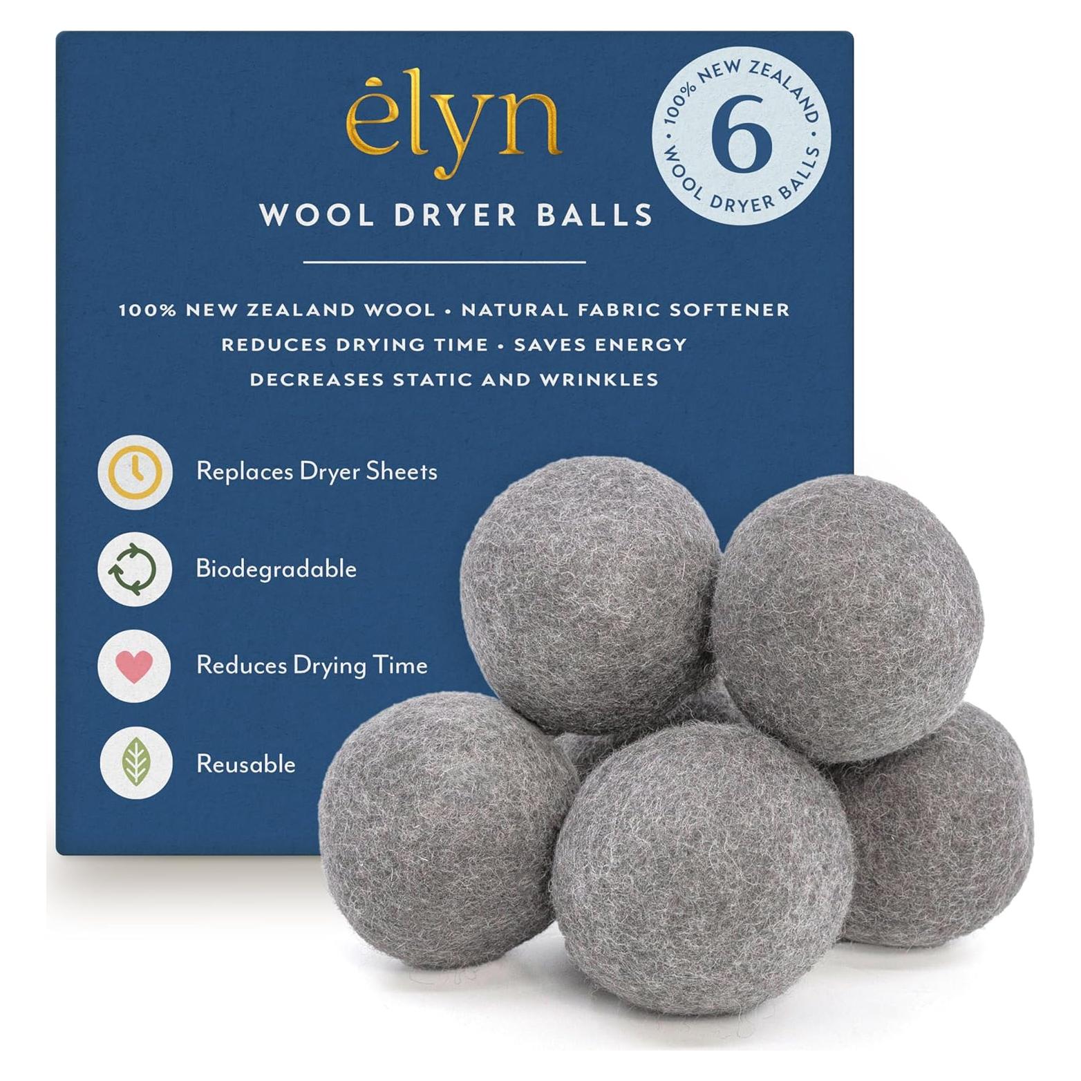 Bolas de Secado de Lana Zeal Concept 6-Pack XL Gris 100% Natural