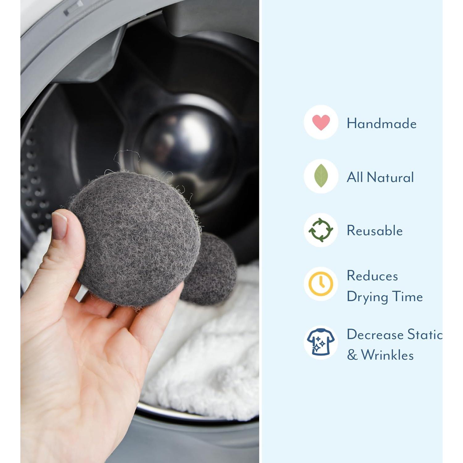 Bolas de Secado de Lana Zeal Concept 6-Pack XL Gris 100% Natural
