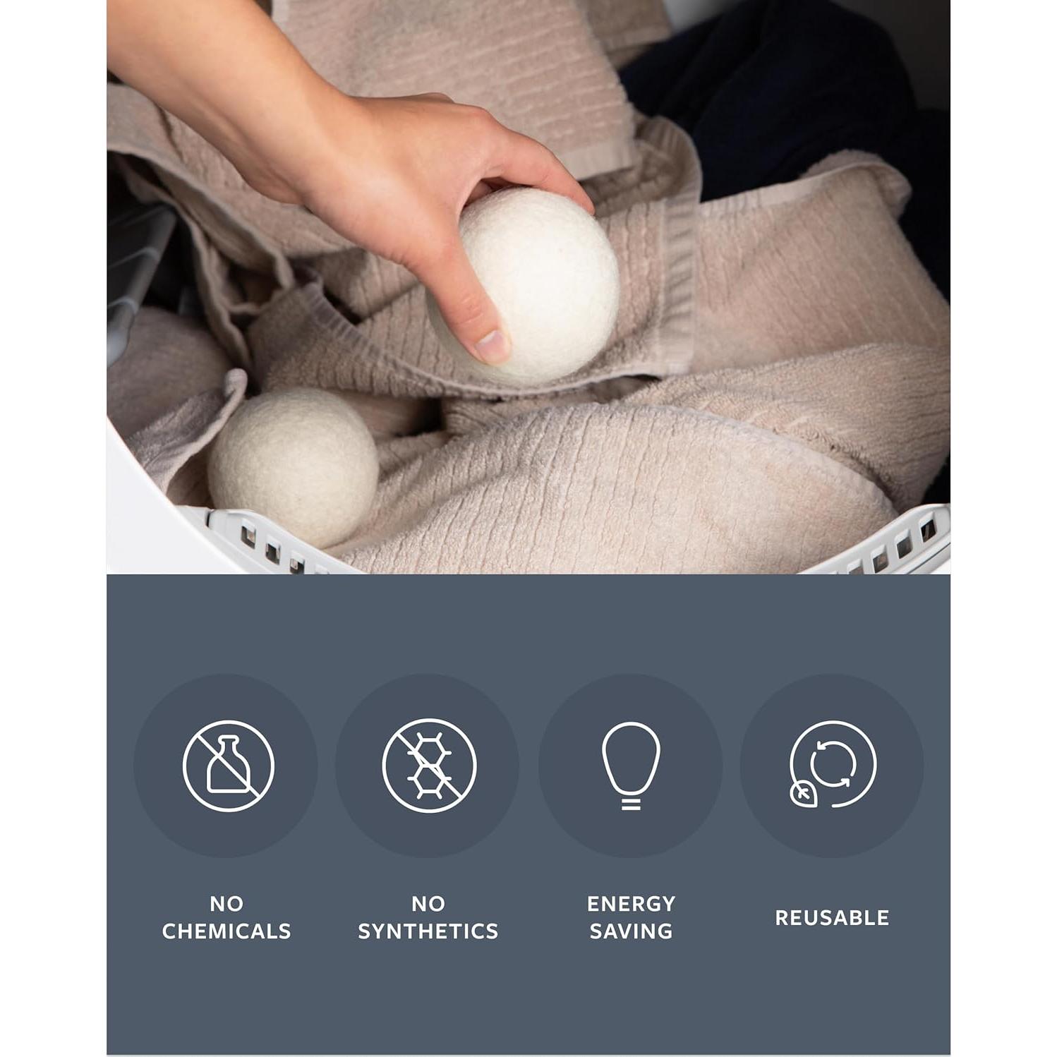 Bolas de Secado de Lana Orgánica GroundLuxe - Paquete de 6