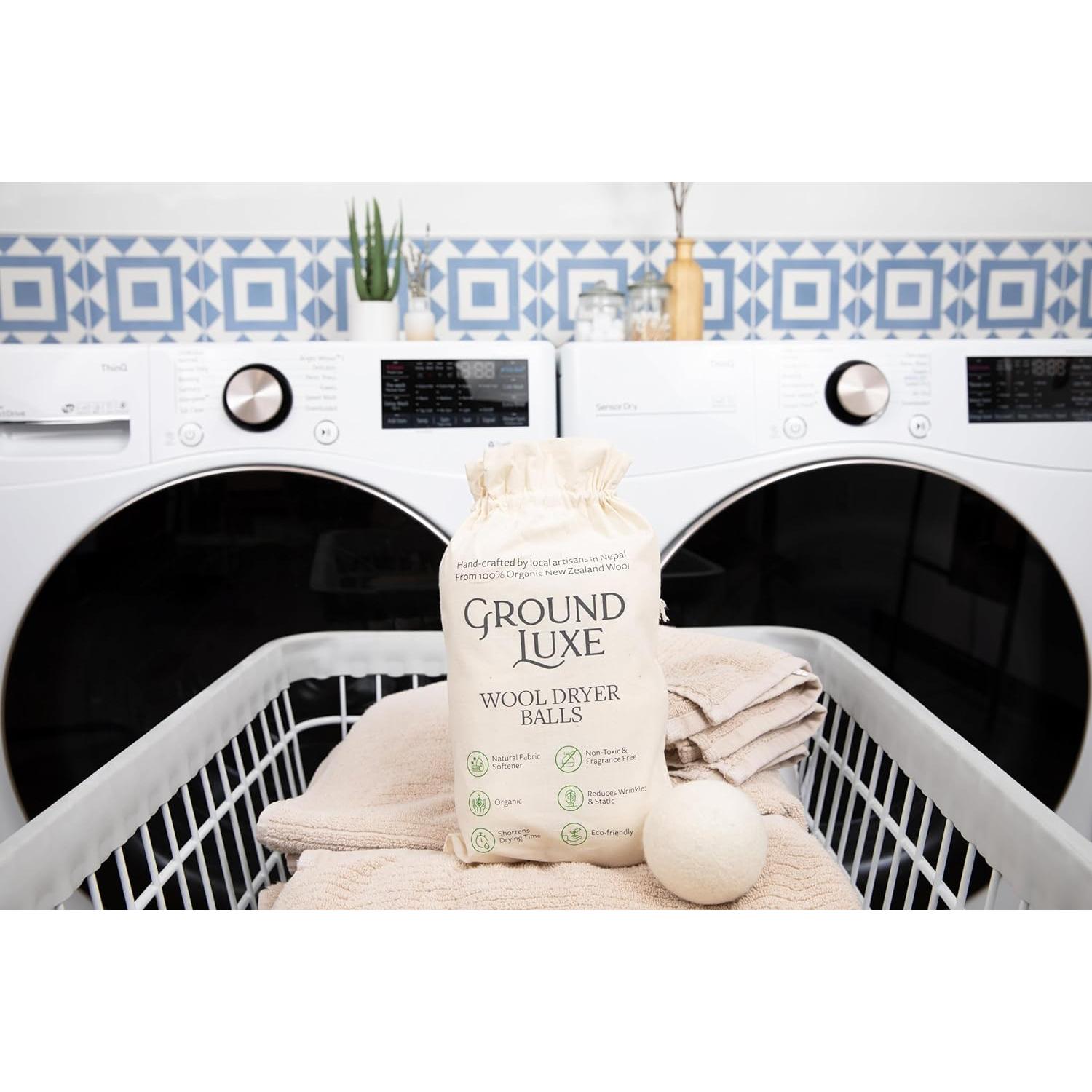 Bolas de Secado de Lana Orgánica GroundLuxe - Paquete de 6