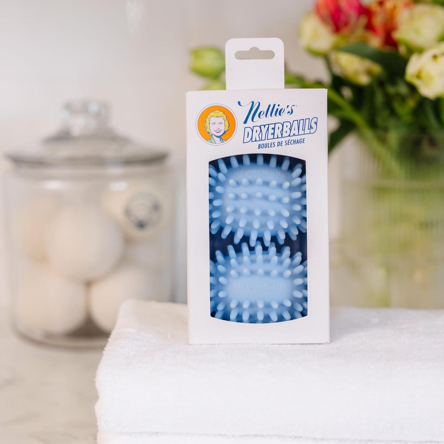Bolas de Secado Ecológicas Nellie - 2 Paquete, Suaviza y Reduce Arrugas