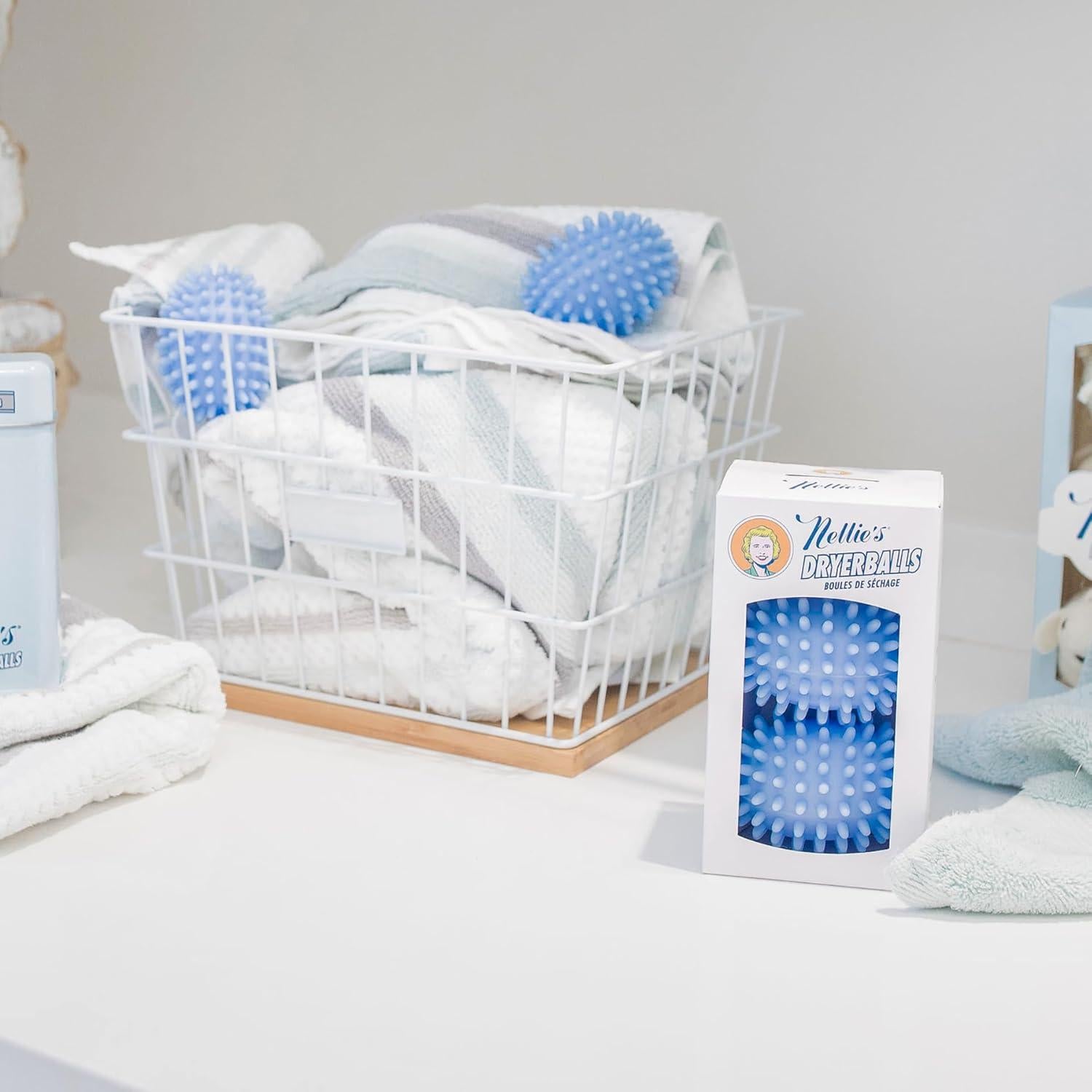 Bolas de Secado Ecológicas Nellie - 2 Paquete, Suaviza y Reduce Arrugas