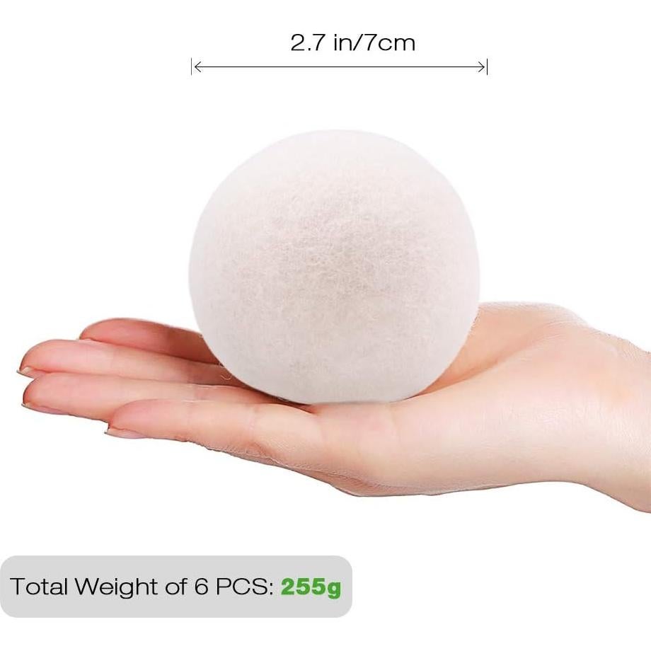 Bolas de Secadora de Lana Raffaelo XL Reutilizables - Set de 6