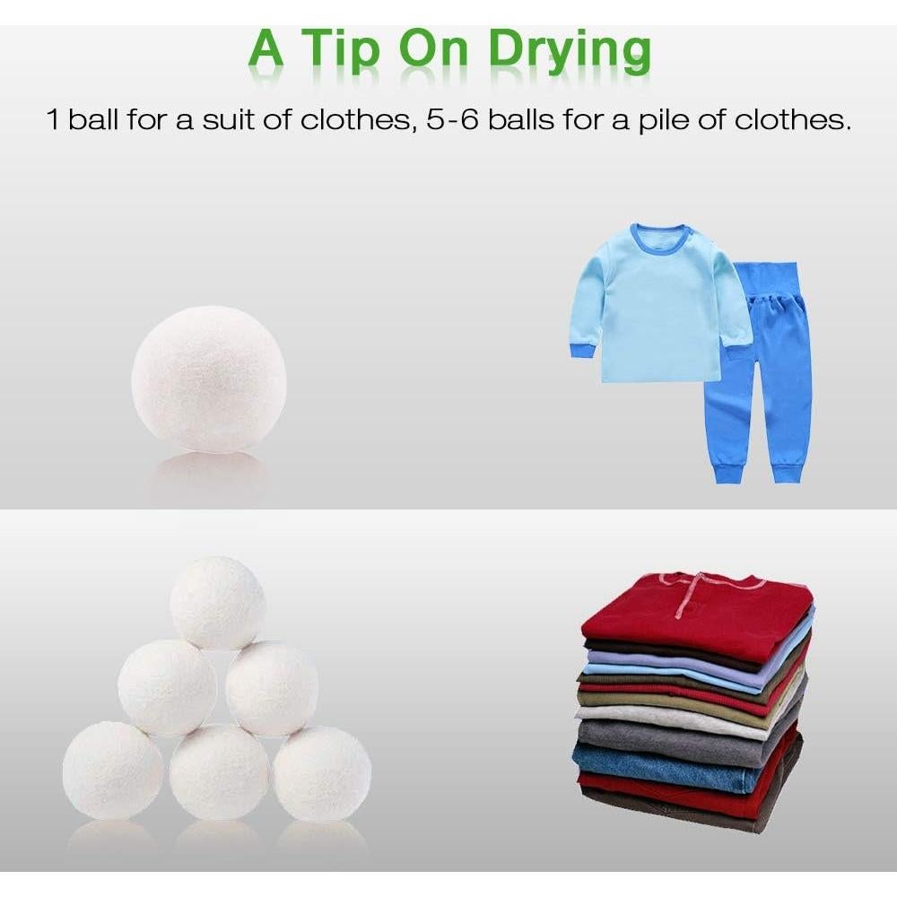 Bolas de Secadora de Lana Raffaelo XL Reutilizables - Set de 6