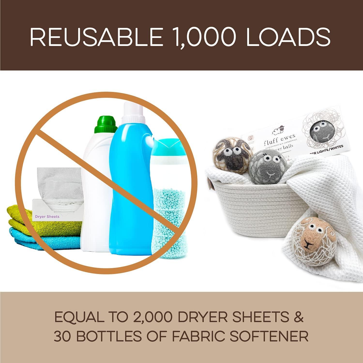 Bolas de Secado de Lana Fluff Ewes 3 Unidades - Reutilizables