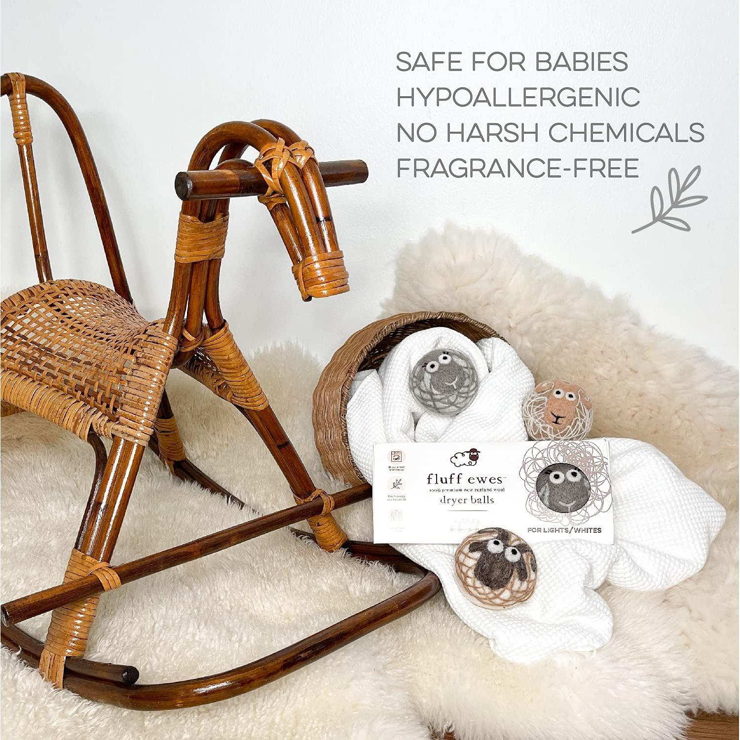 Bolas de Secado de Lana Fluff Ewes 3 Unidades - Reutilizables