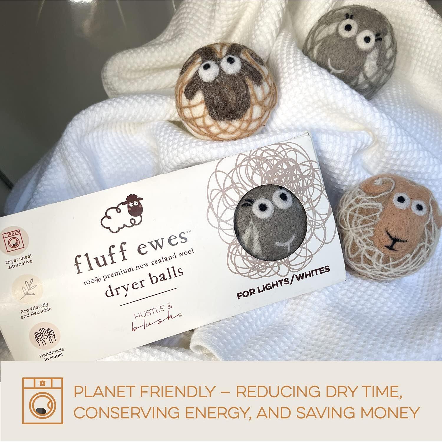 Bolas de Secado de Lana Fluff Ewes 3 Unidades - Reutilizables