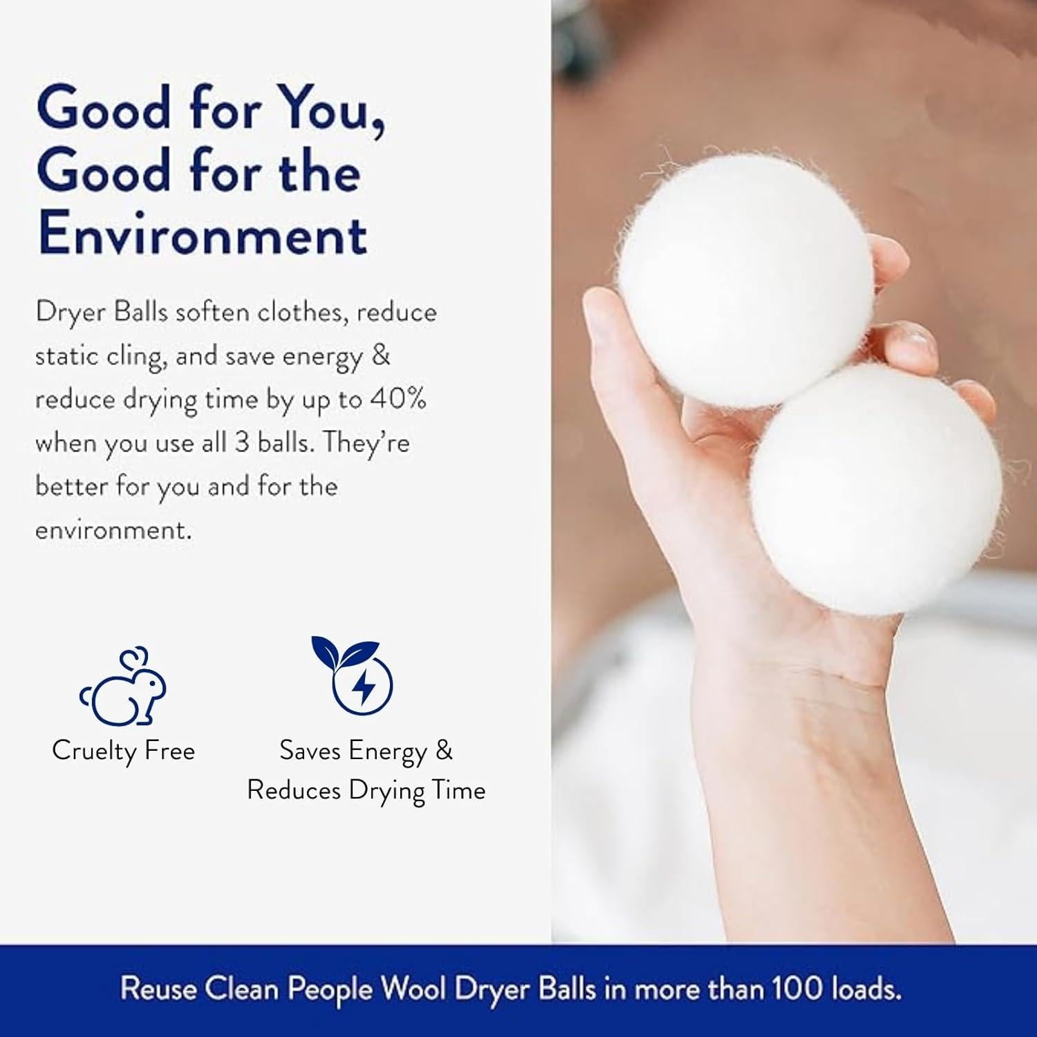 Bolas de Secado 100% Lana Clean People - Paquete de 6