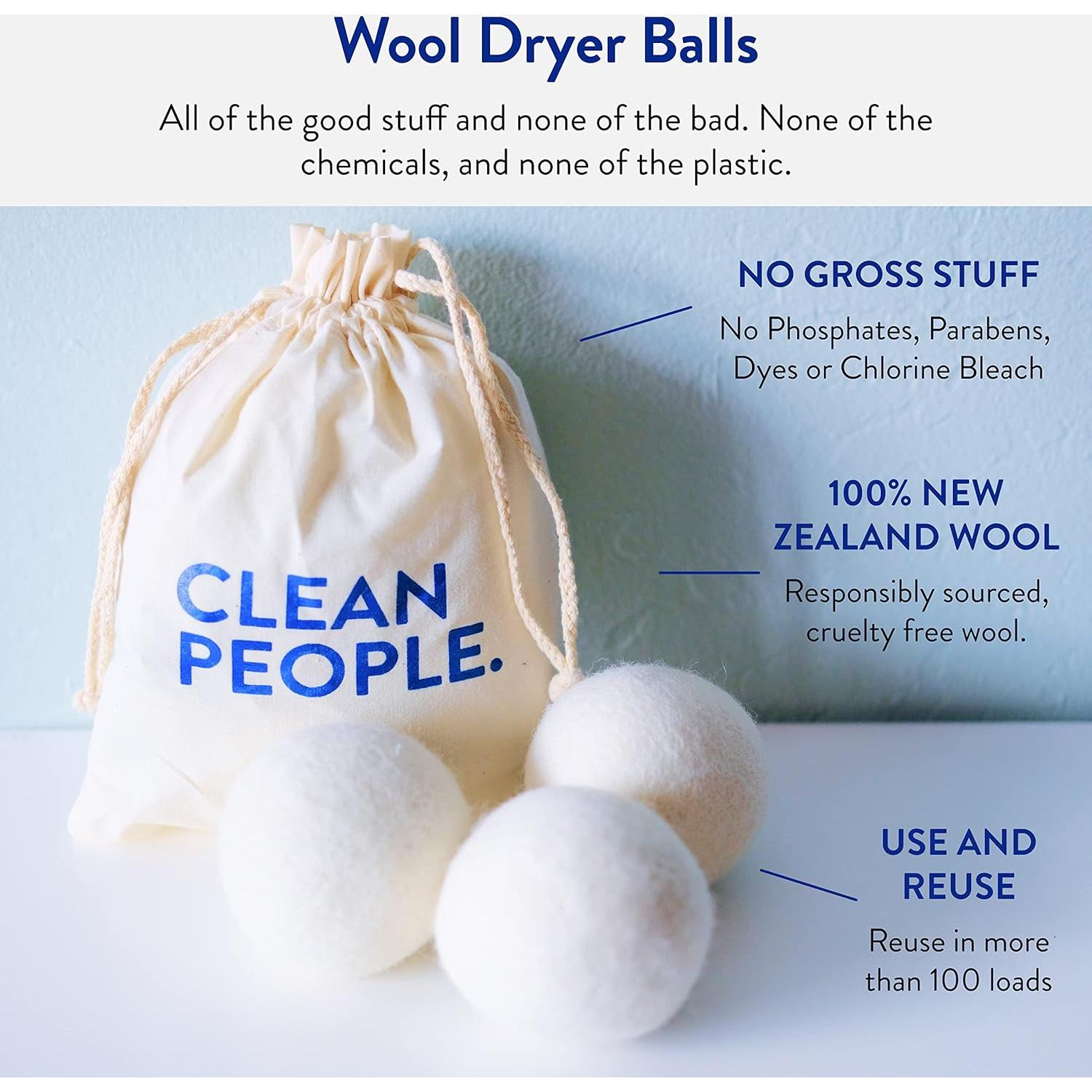 Bolas de Secado 100% Lana Clean People - Paquete de 6