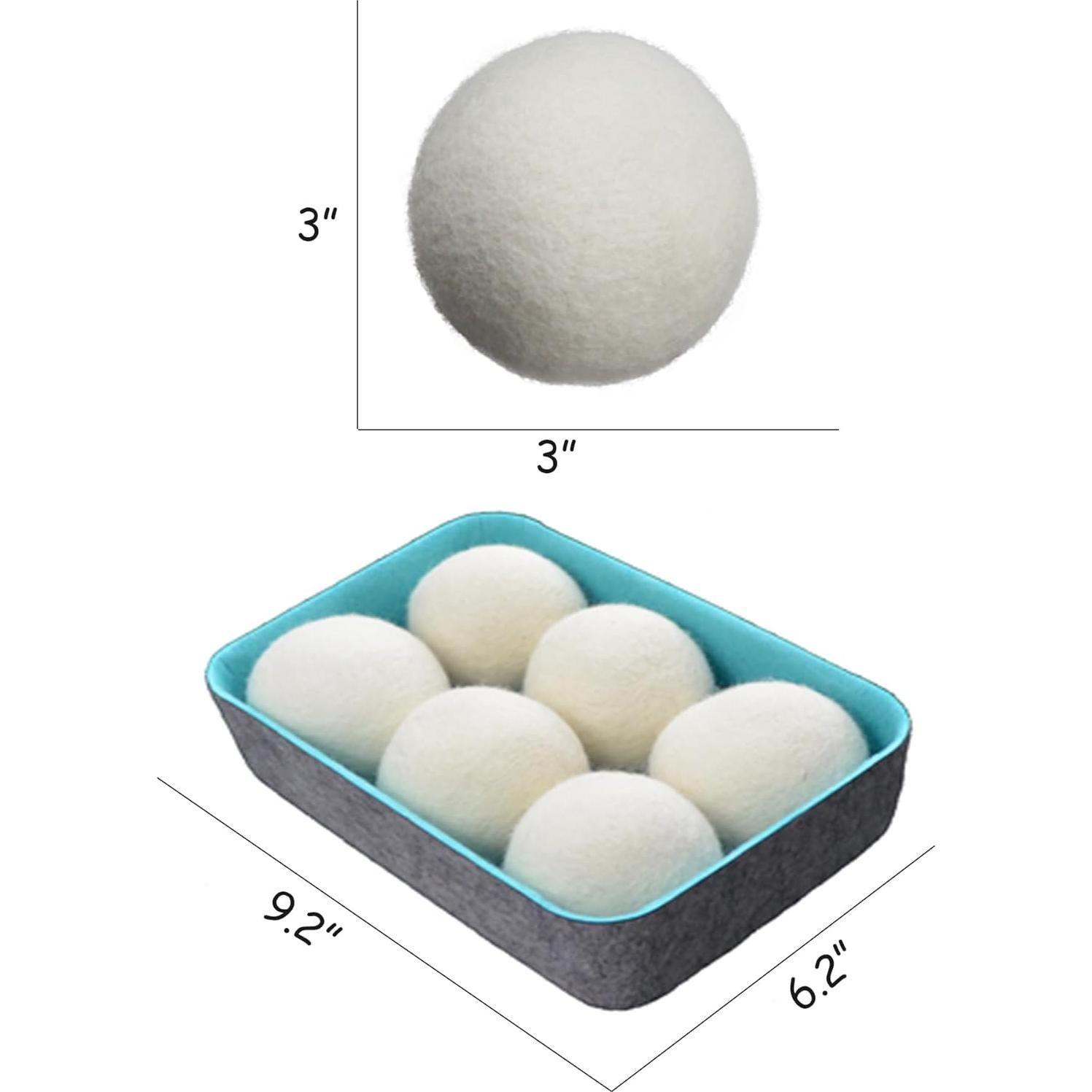 Bolas de Secado de Lana Natural Mlfklmkl - Paquete de 6 Reutilizables