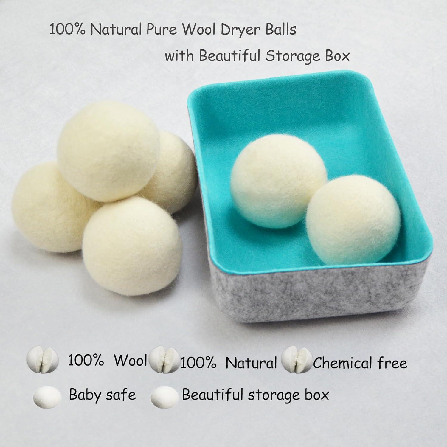 Bolas de Secado de Lana Natural Mlfklmkl - Paquete de 6 Reutilizables