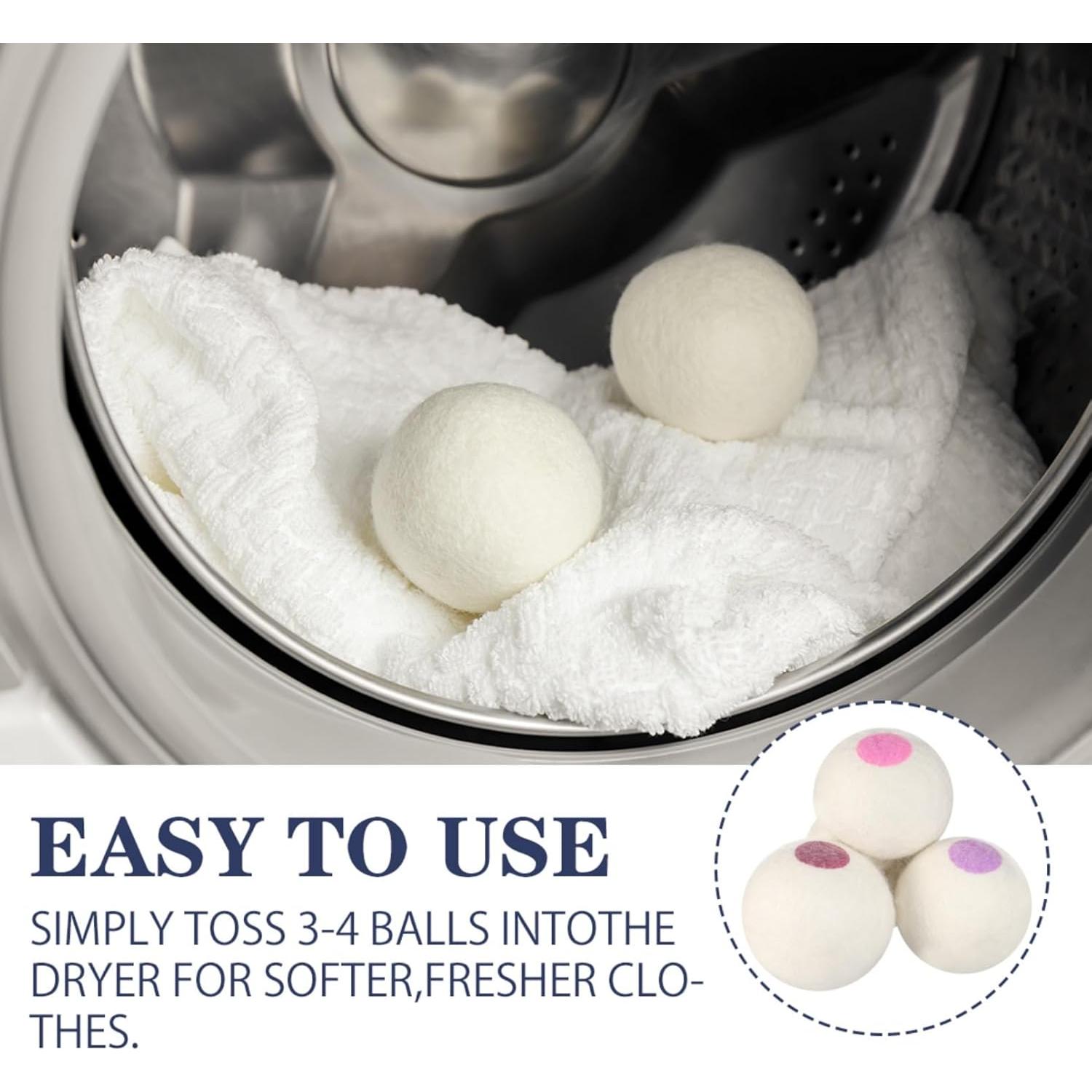 Bolas de Secadora de Lana Orgánica CXWPDD 6 Piezas Reutilizables