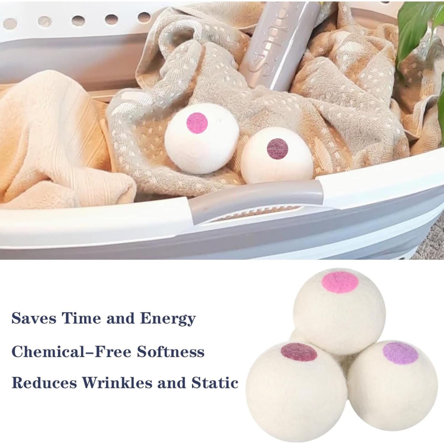 Bolas de Secadora de Lana Orgánica CXWPDD 6 Piezas Reutilizables