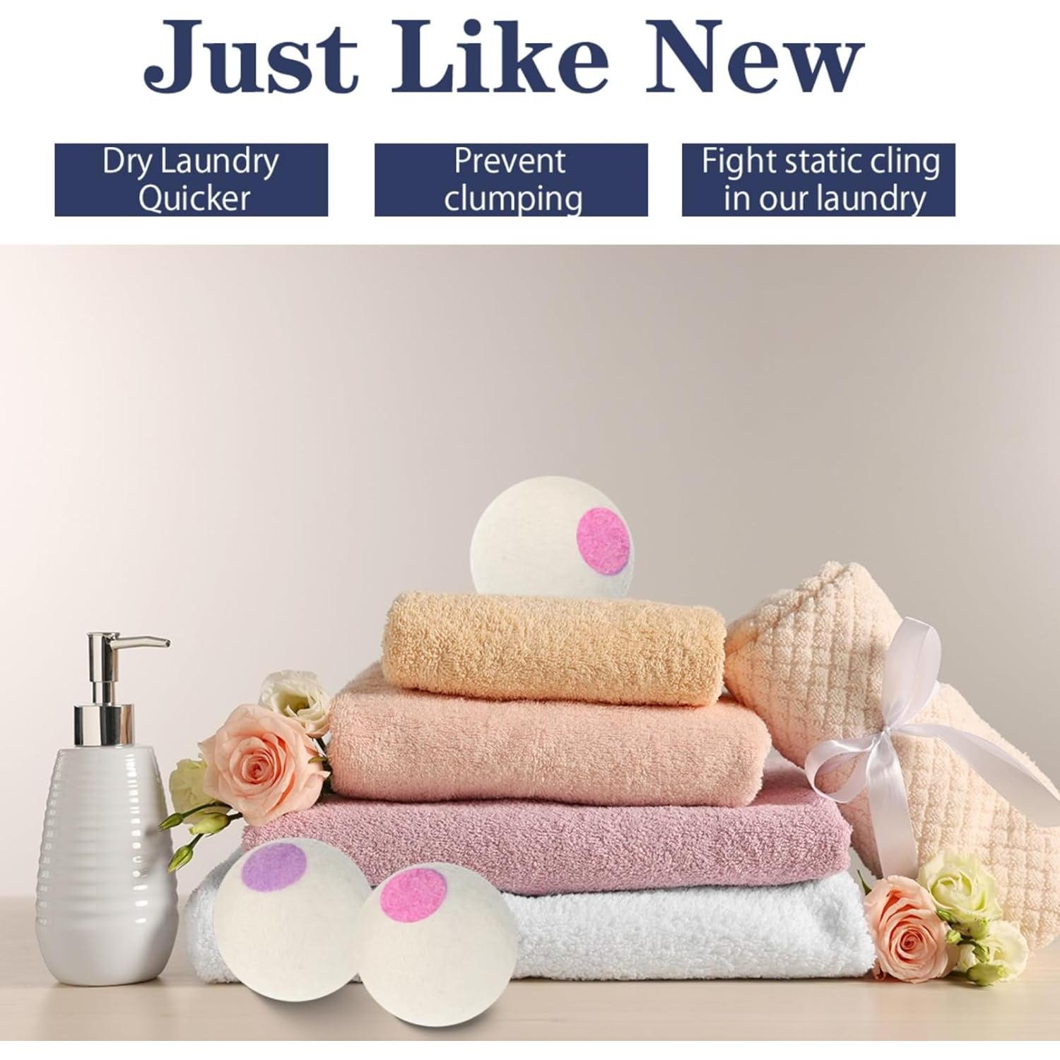 Bolas de Secadora de Lana Orgánica CXWPDD 6 Piezas Reutilizables