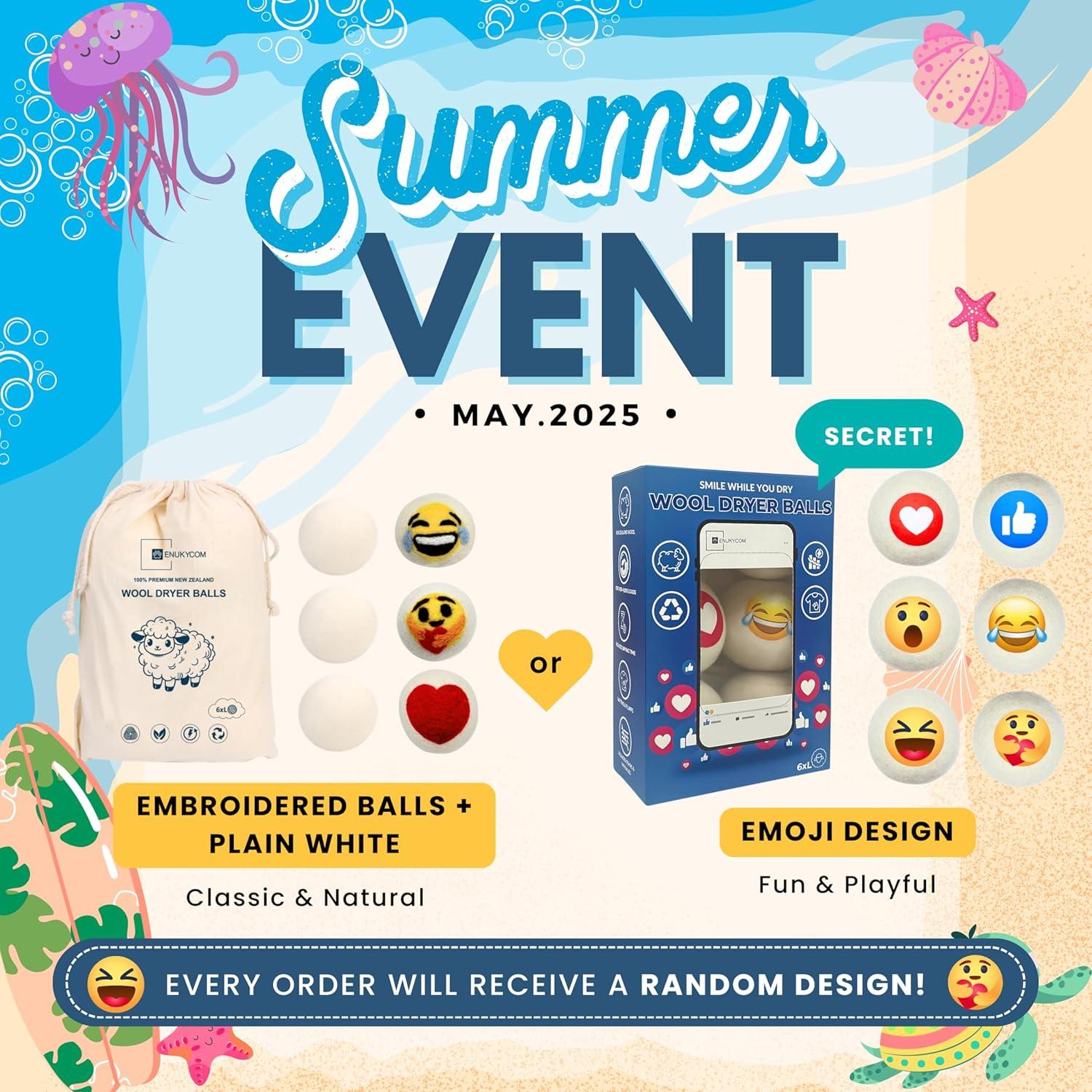 Kit de 6 Pelotas de Secadora de Lana ENUKYCOM - Ecológicas y Reutilizables