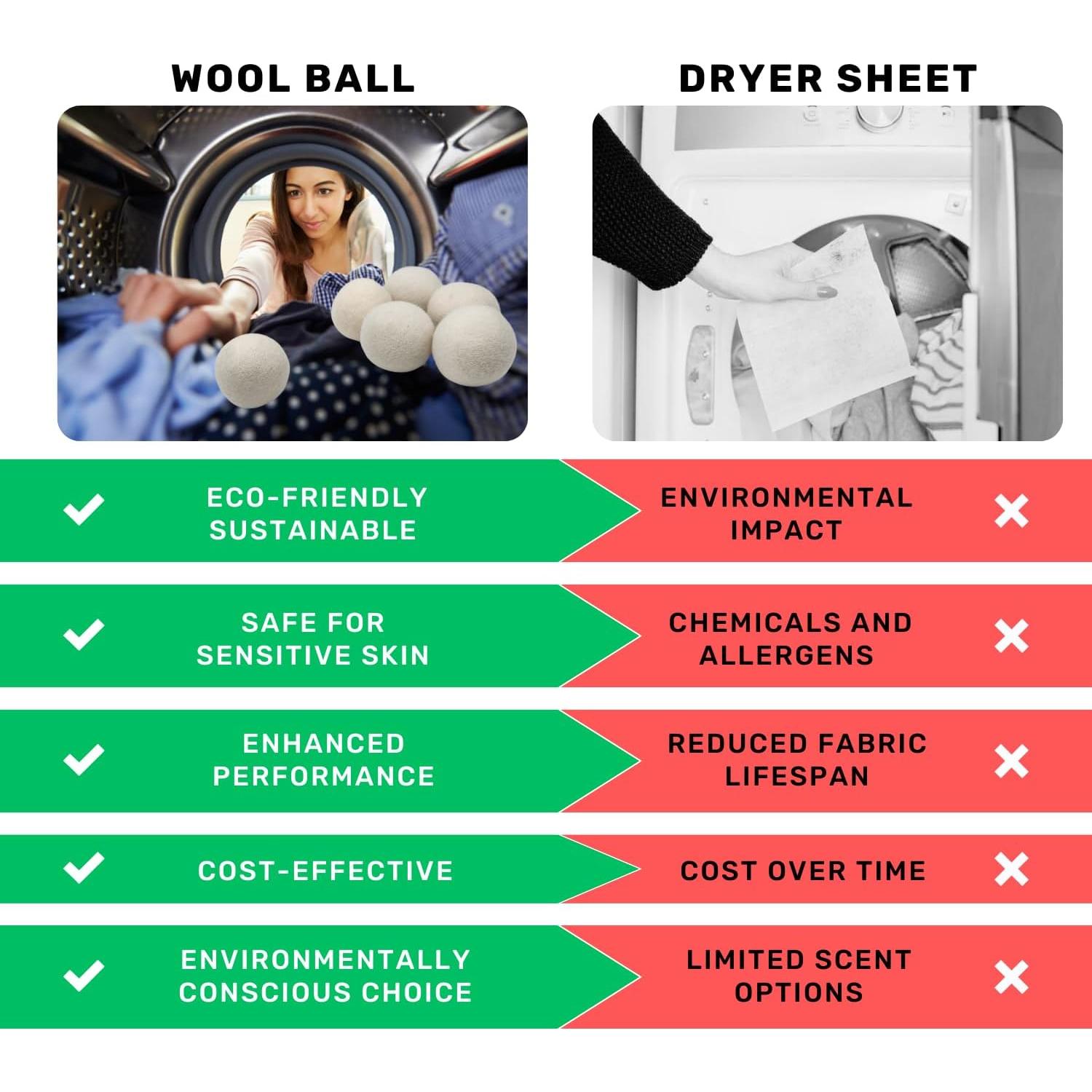 Kit de 6 Pelotas de Secadora de Lana ENUKYCOM - Ecológicas y Reutilizables