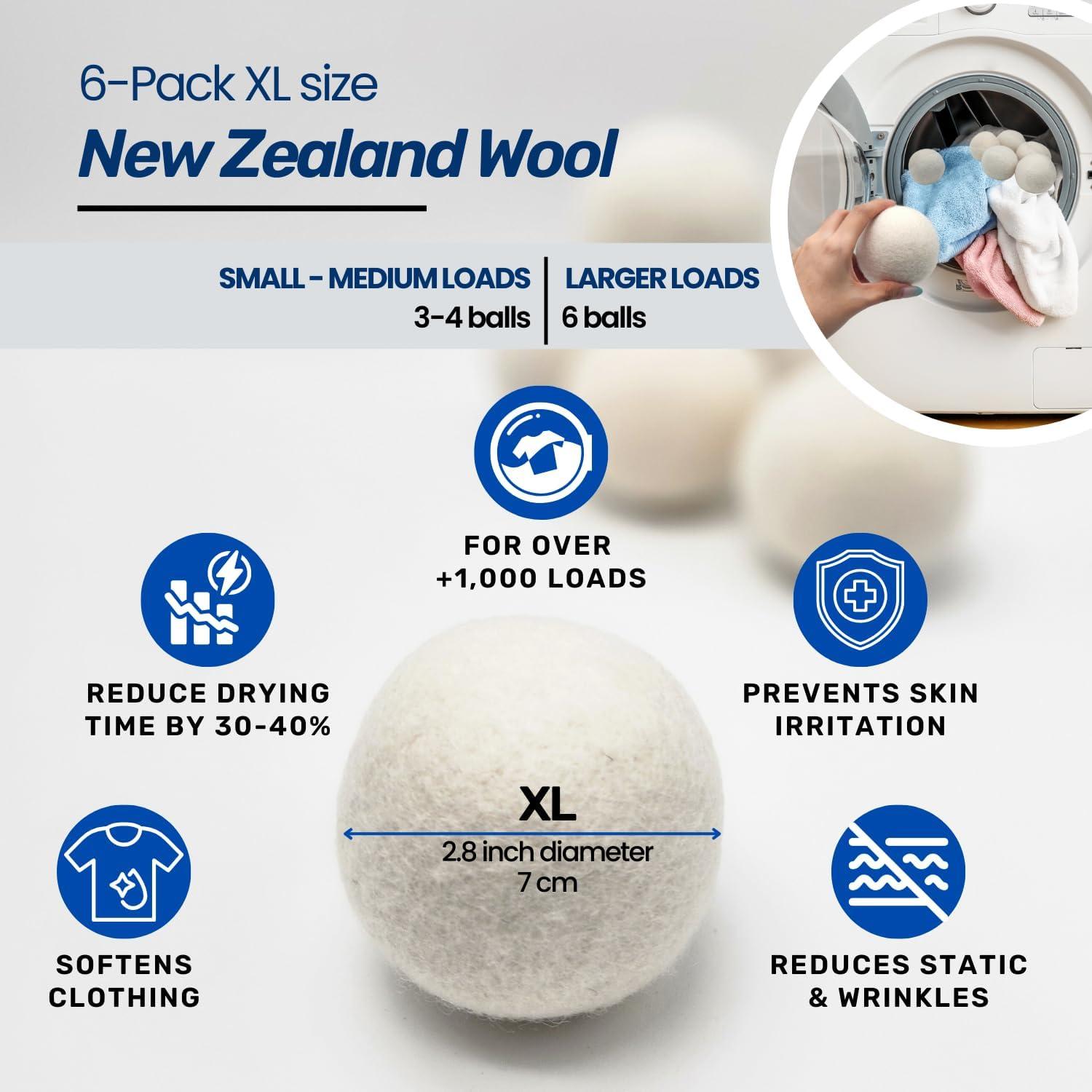 Kit de 6 Pelotas de Secadora de Lana ENUKYCOM - Ecológicas y Reutilizables