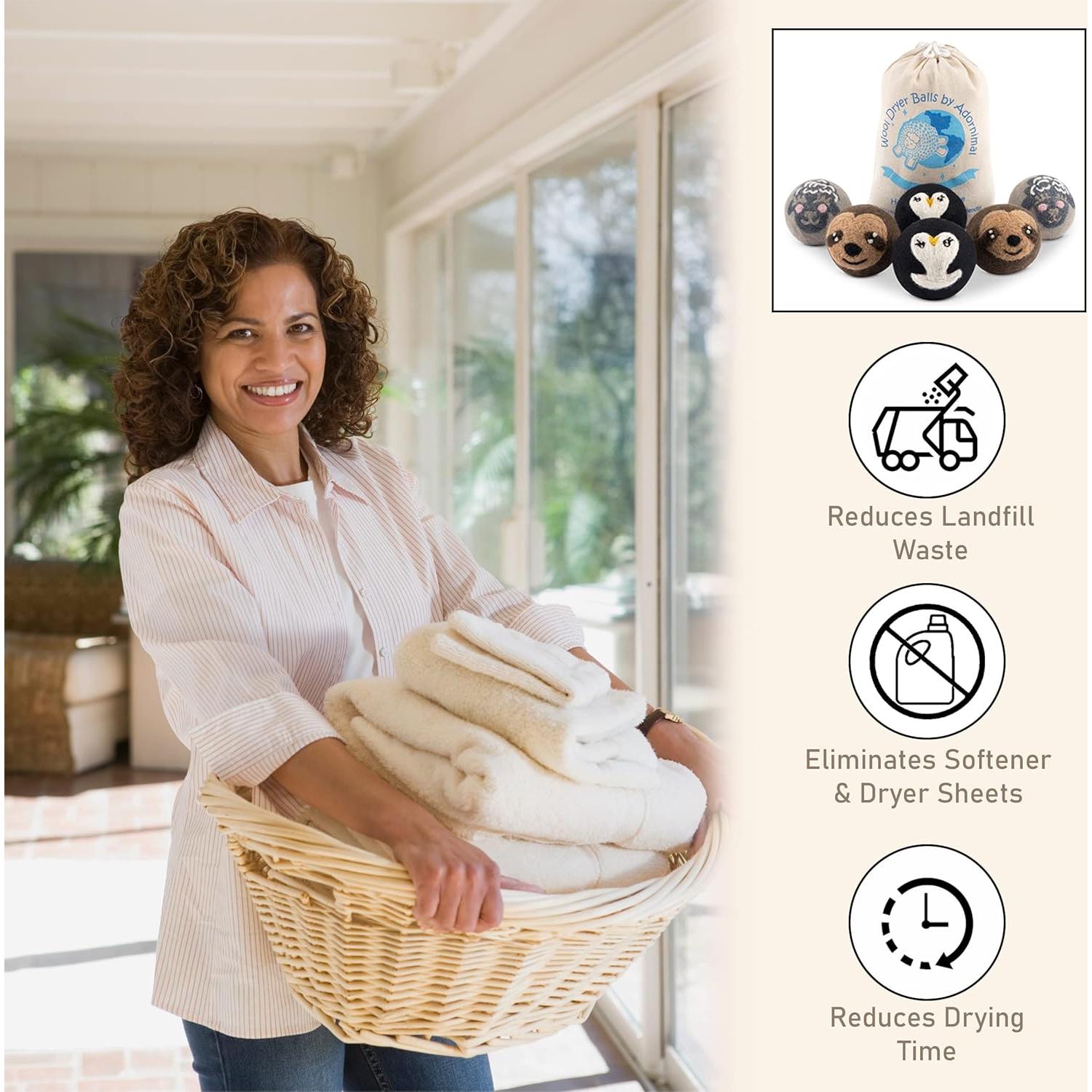 Bolas de Secadora de Lana Adornimal - 6 Piezas Animales