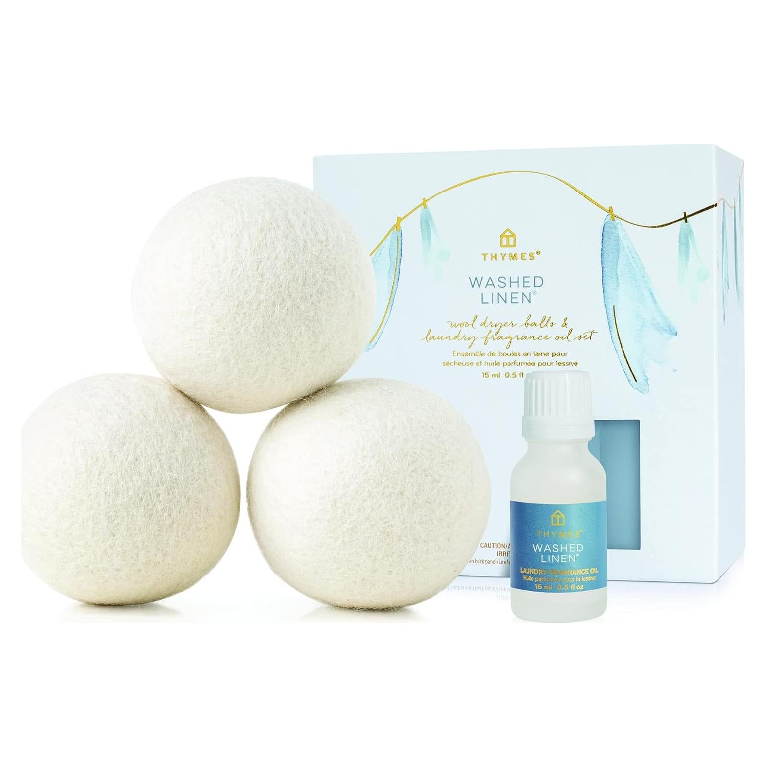 Conjunto de Bolas de Secado de Lana Thymes Lino Lavado 3 Pzas